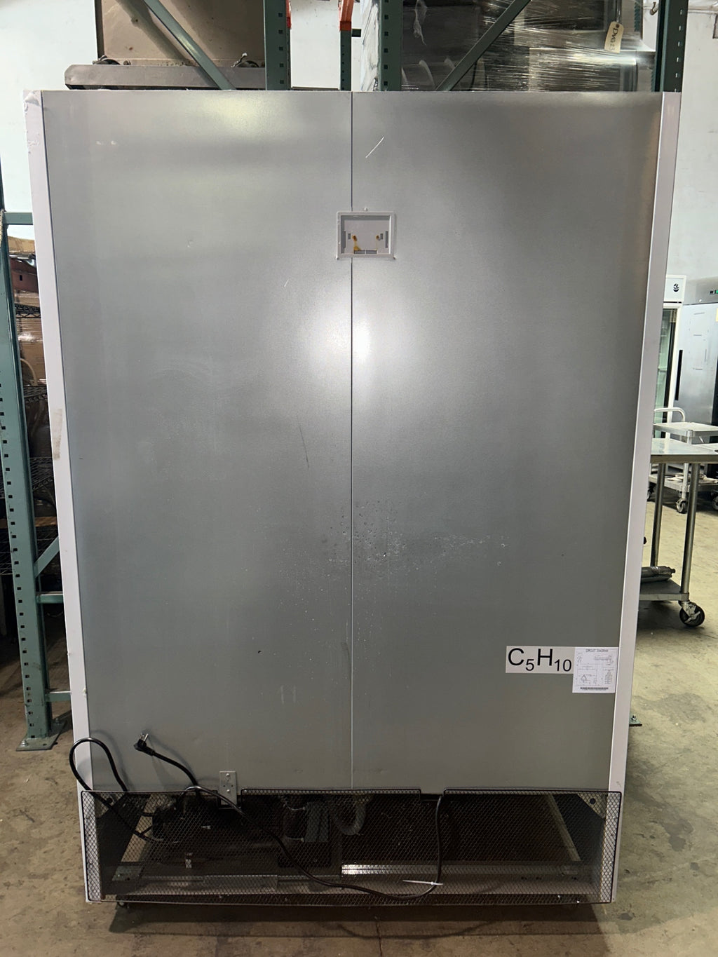 Migali C-49RM-HC Refrigerator, Rear Mount Glass Door Two Doors 115V Wheels