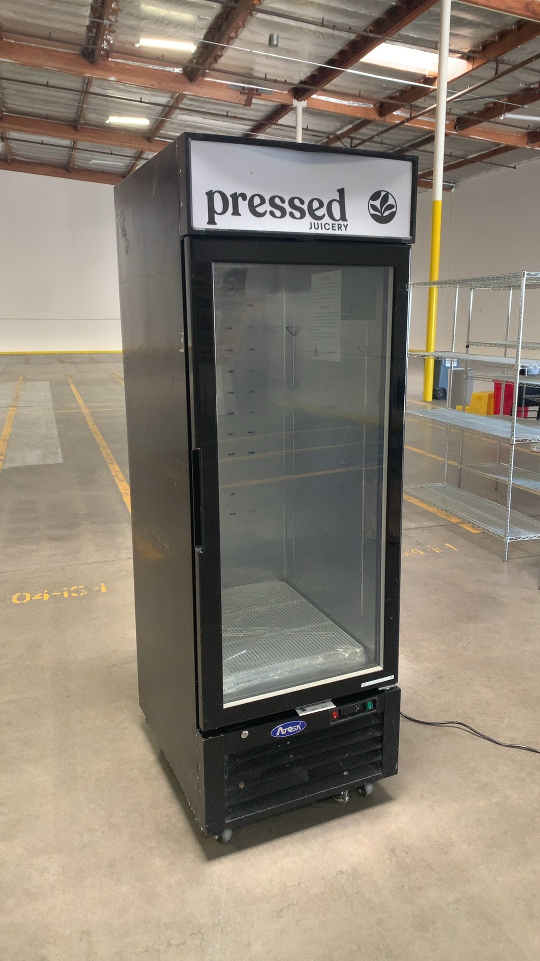 Atosa MCF8722GR Refrigerator, Bottom Mount Glass Door 115V Single Phase On Wheels