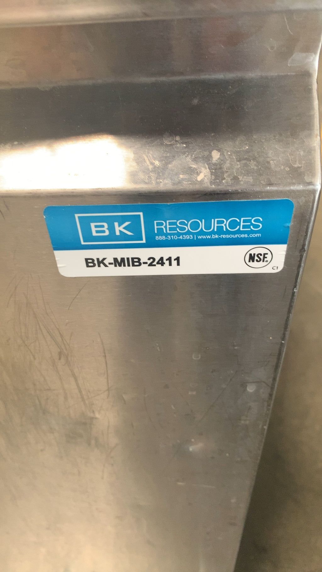 BK RESOURCES BK-MIB-2411 Ice Bin, Mobile Stainless Steel Hinged Lid Drain Valve NSF Certified
