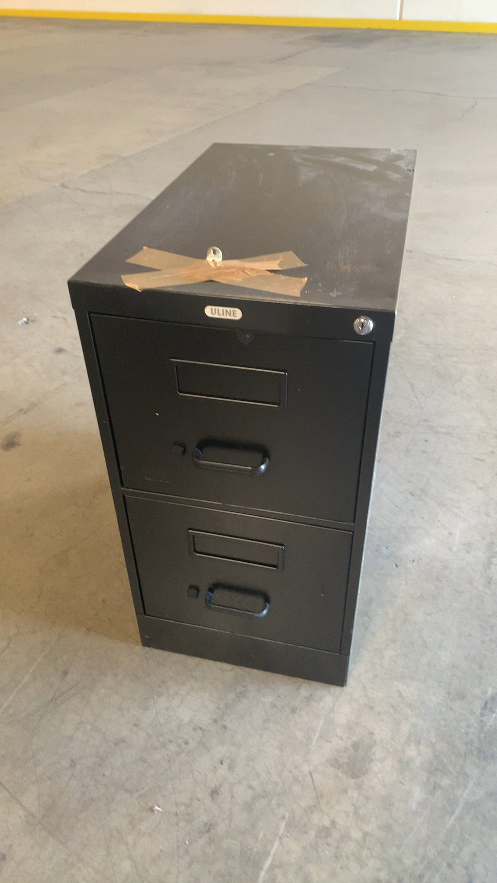 ULINE 2-Drawer Vertical Filing Cabinet Locking Black Color