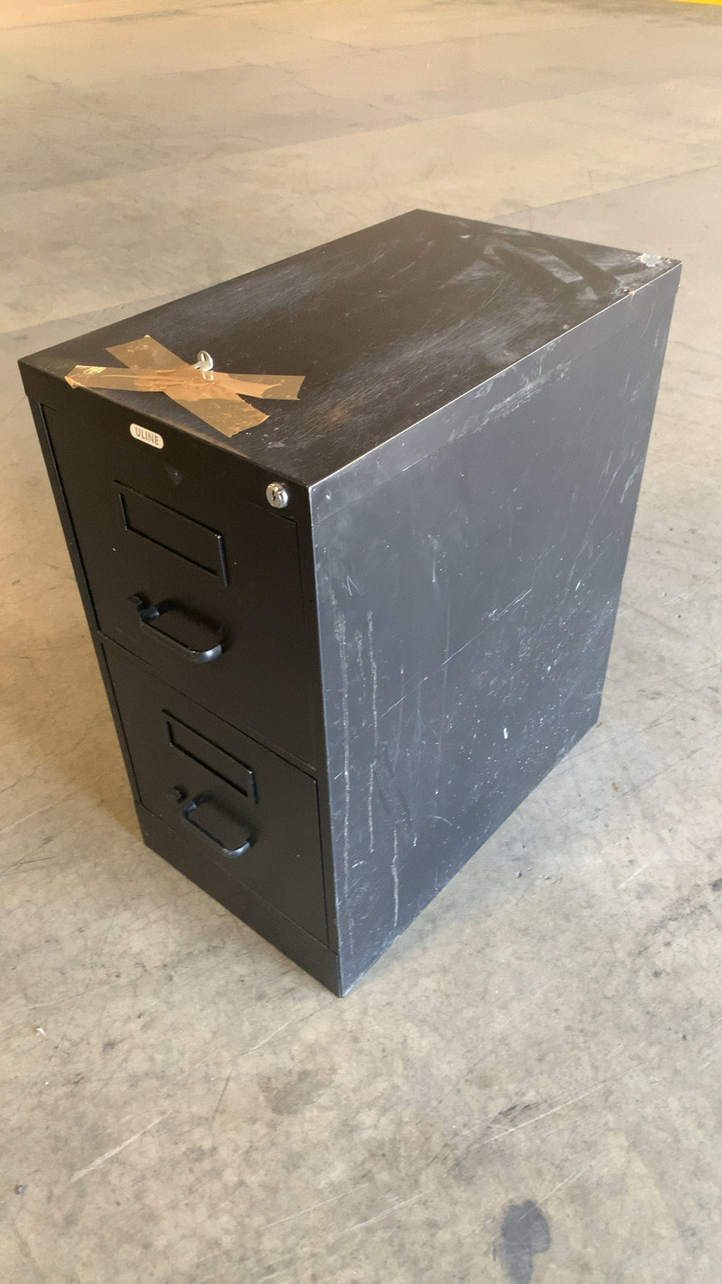 ULINE 2-Drawer Vertical Filing Cabinet Locking Black Color