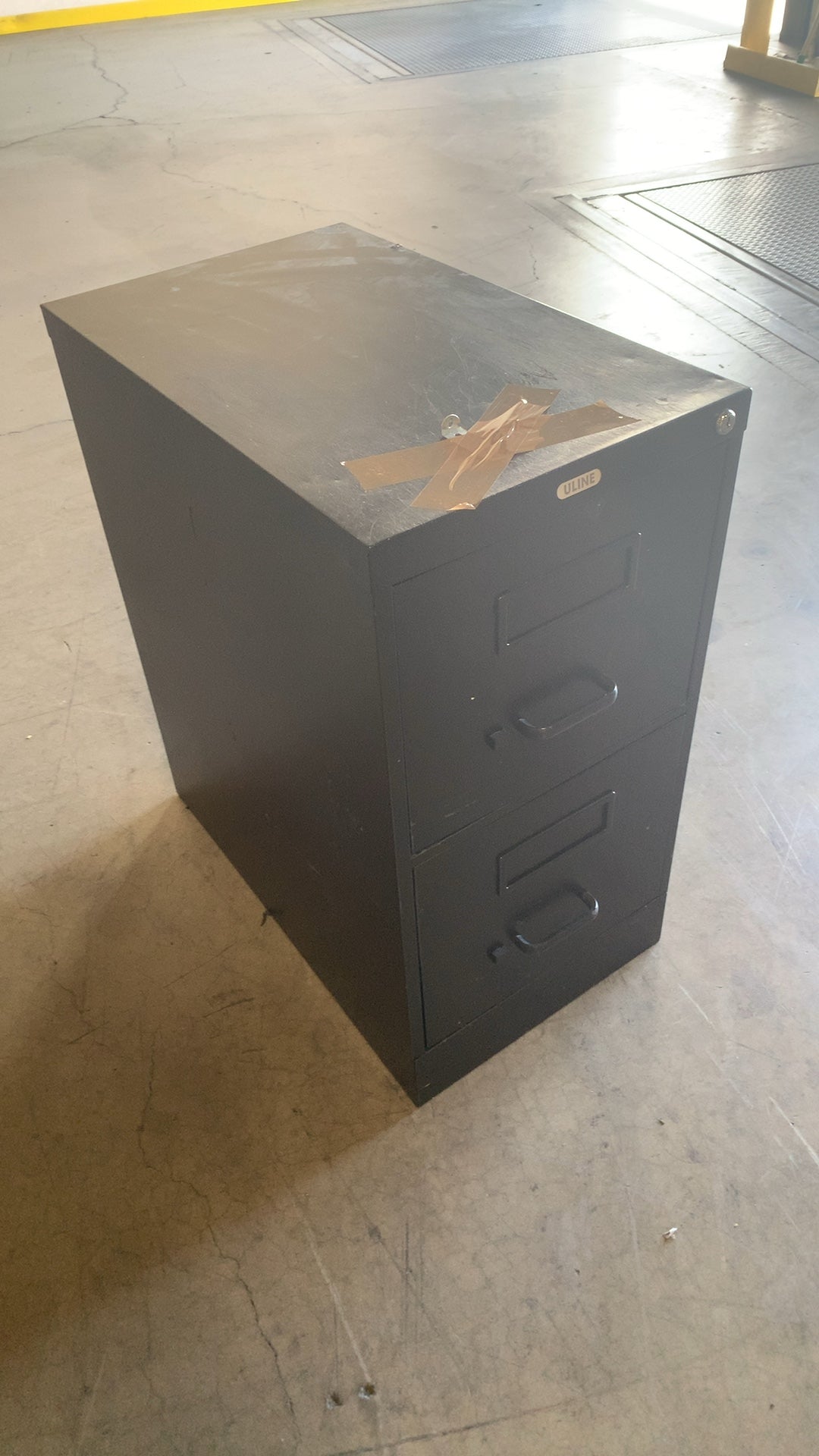 ULINE 2-Drawer Vertical Filing Cabinet Locking Black Color
