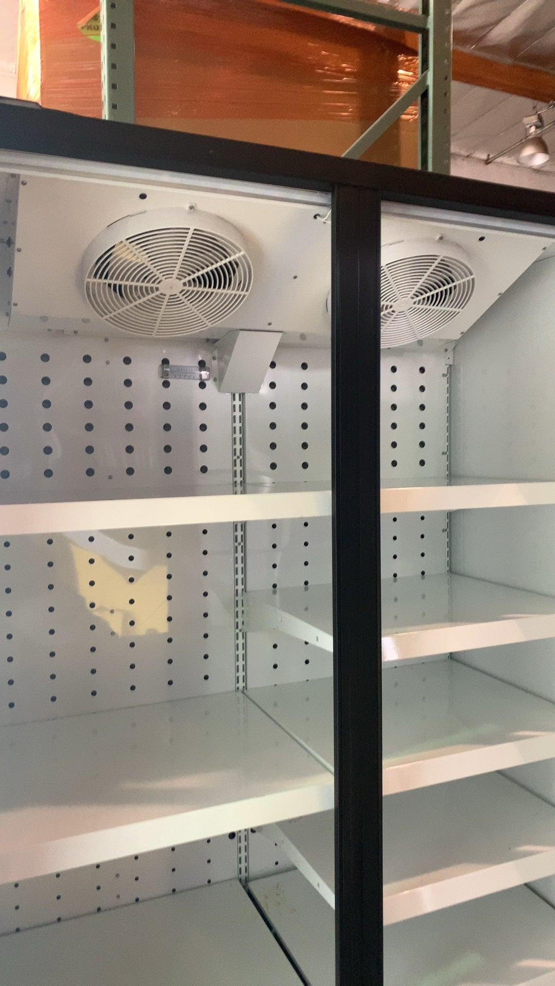 True FLM-54-TSL01 Refrigerator, Upright Display One Frosted Door One Glass Door Adjustable Shelves Internal Fans