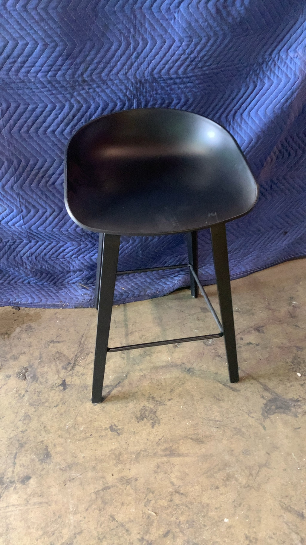HAY About a Stool Stool, Counter Stool Black Polypropylene Seat 4-Legged Base