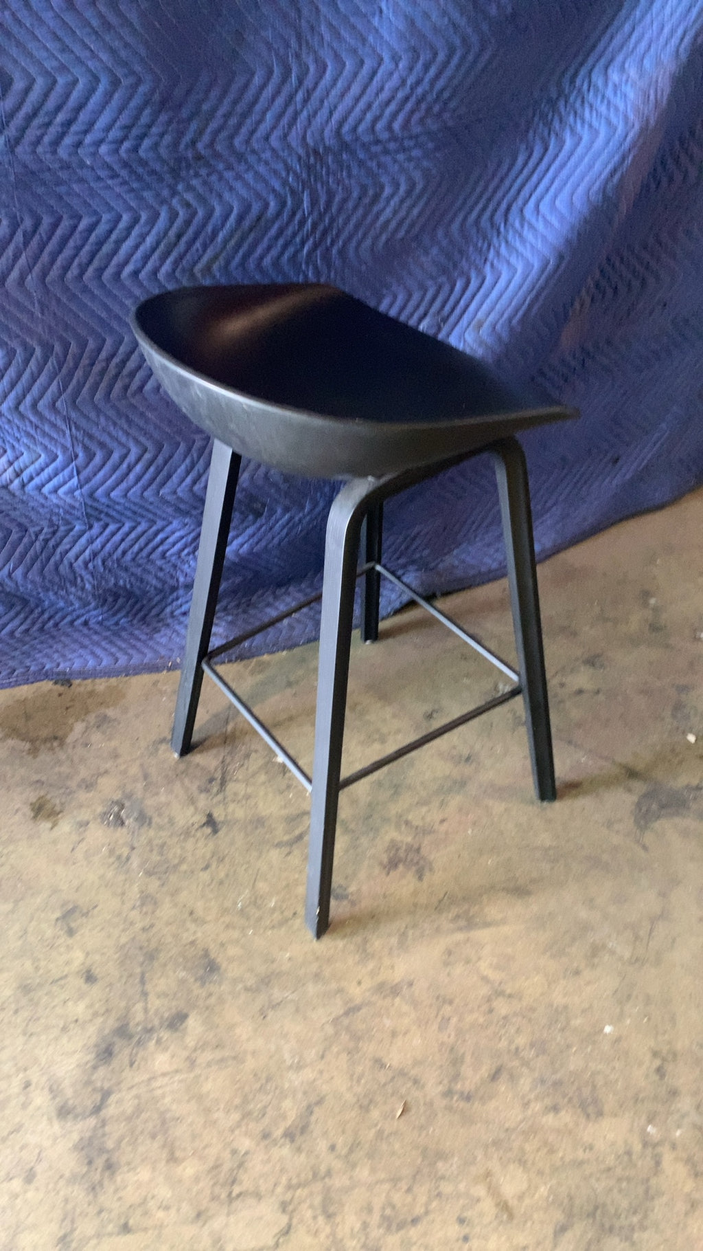 HAY About a Stool Stool, Counter Stool Black Polypropylene Seat 4-Legged Base