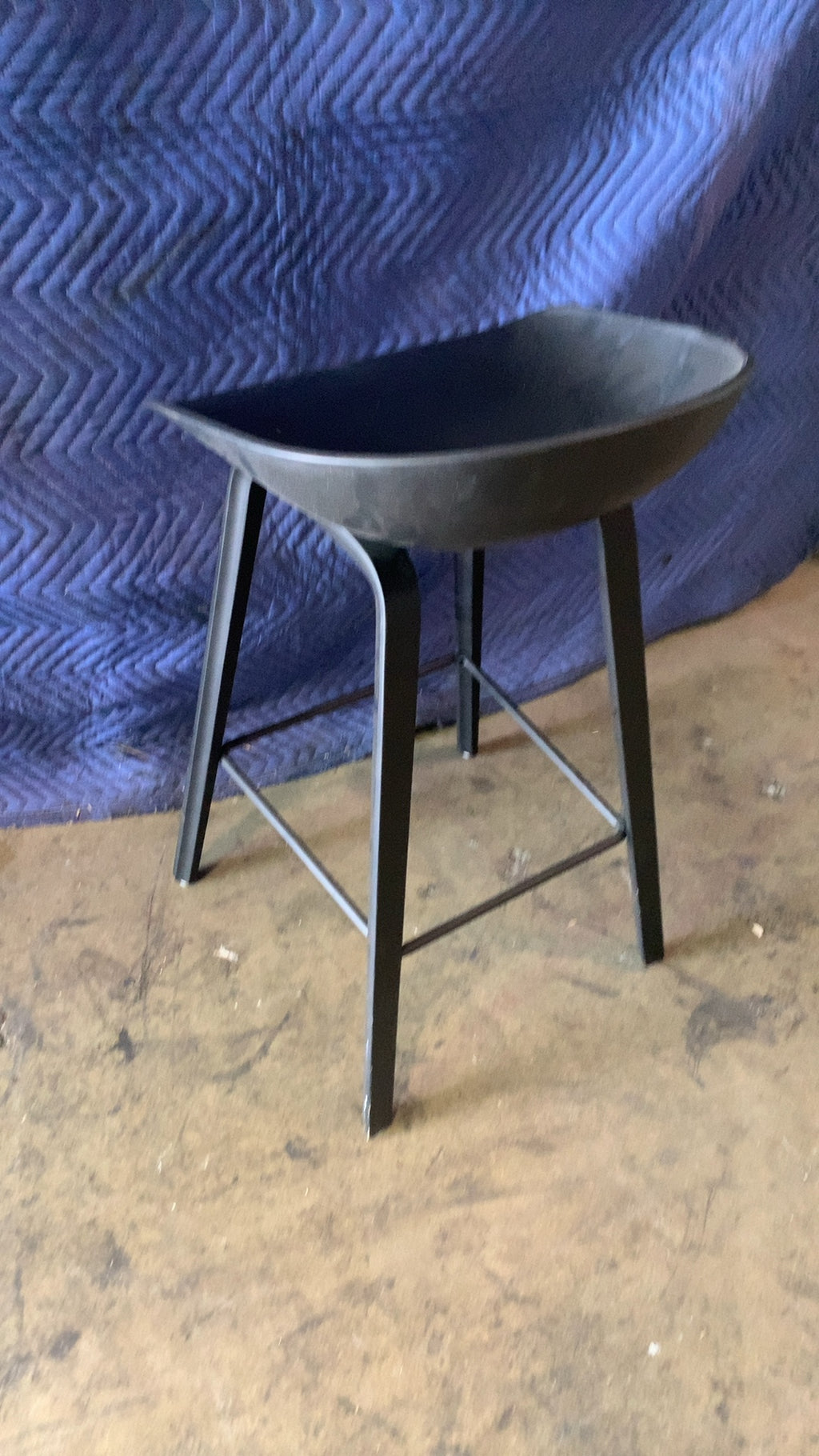 HAY About a Stool Stool, Counter Stool Black Polypropylene Seat 4-Legged Base