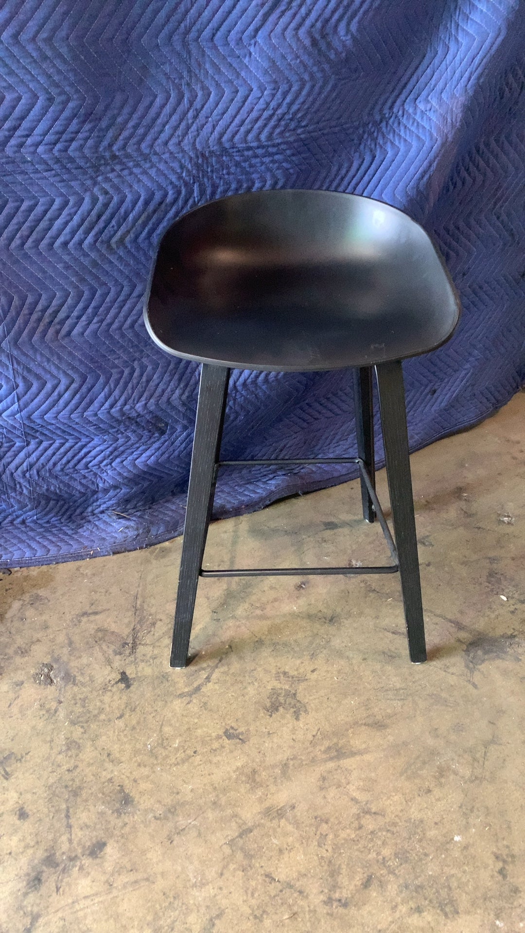 HAY About a Stool Stool, Counter Stool Black Polypropylene Seat 4-Legged Base