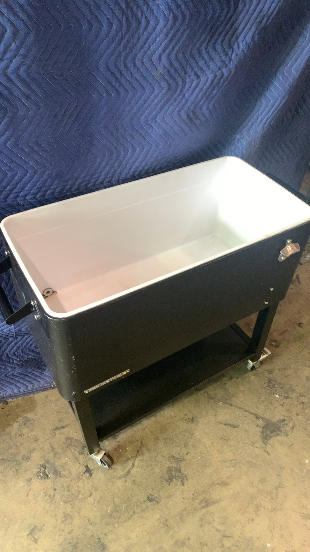 Permasteel Rolling Cooler Cart Cooler, Rolling Patio Bottle Opener Lower Shelf Handles Wheels