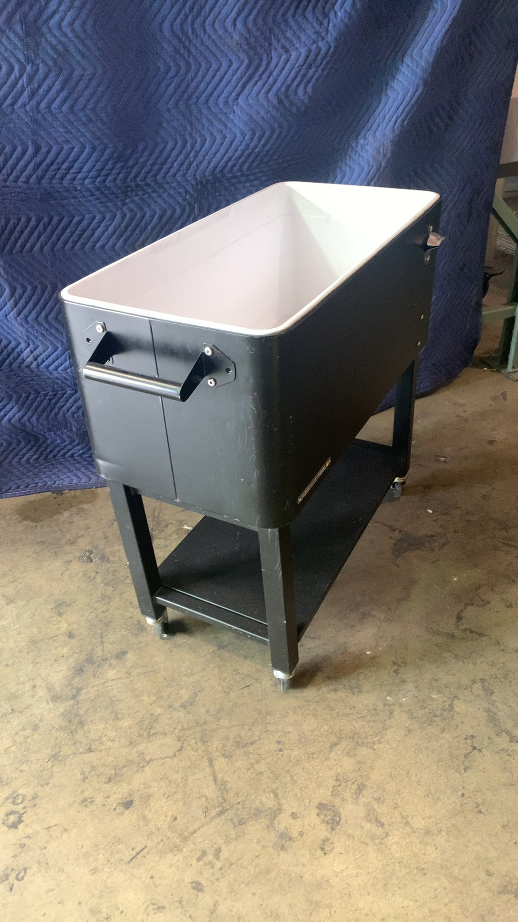 Permasteel Rolling Cooler Cart Cooler, Rolling Patio Bottle Opener Lower Shelf Handles Wheels
