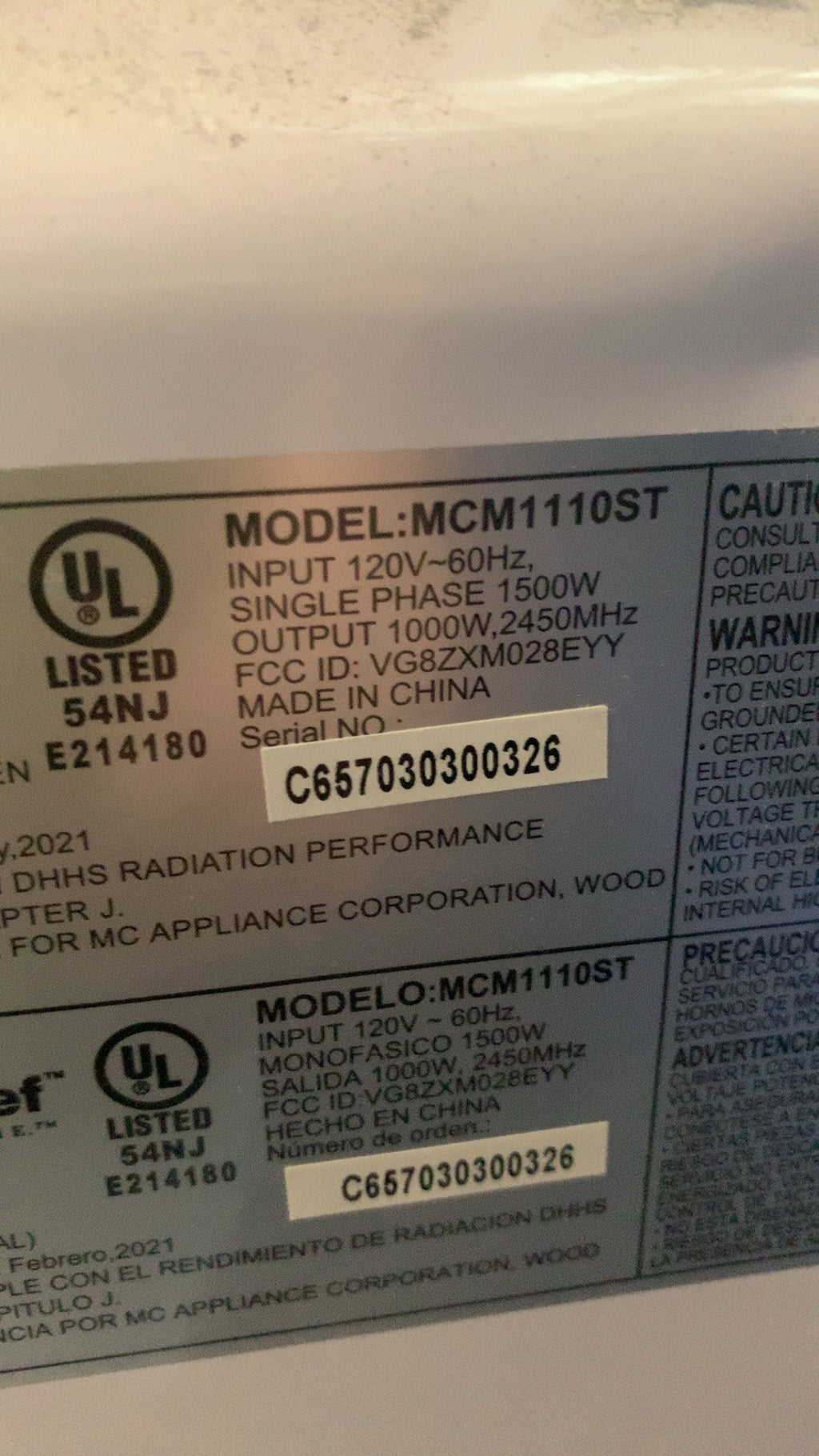 Magic Chef MCM1110ST Microwave Oven, Countertop 1000W Output Stainless Steel Finish