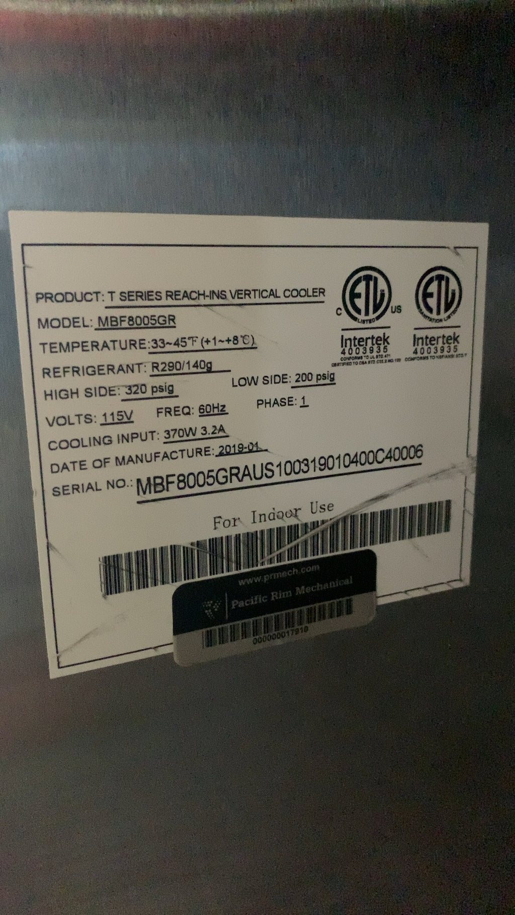 Atosa MBF8005GR Vertical Cooler, Reach-In 2-Door 115V 1 Phase Stainless Steel