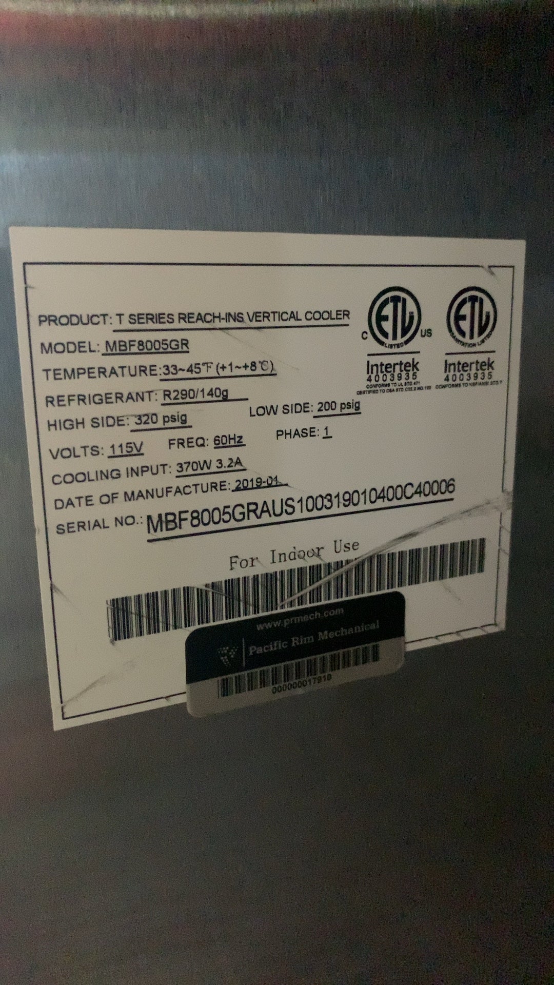 Atosa MBF8005GR Vertical Cooler, Reach-In 2-Door 115V 1 Phase Stainless Steel