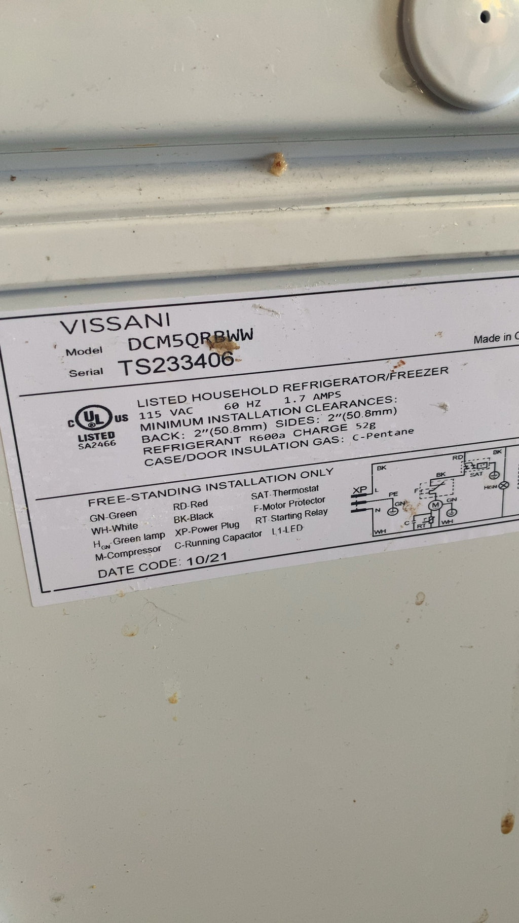 VISSANI DCM5ORBWW Chest Freezer, Household Top Load Temperature Control White