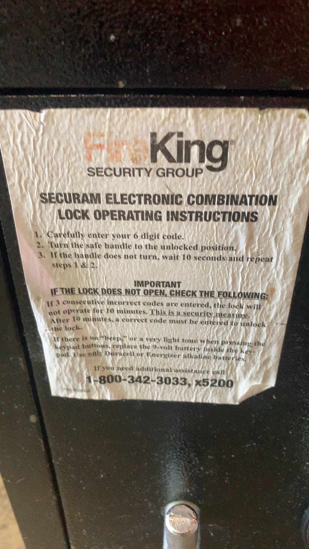FireKing Depository Series Safe, Depository, Drop Slot SecuRam ProLogic Electronic Keypad Lock