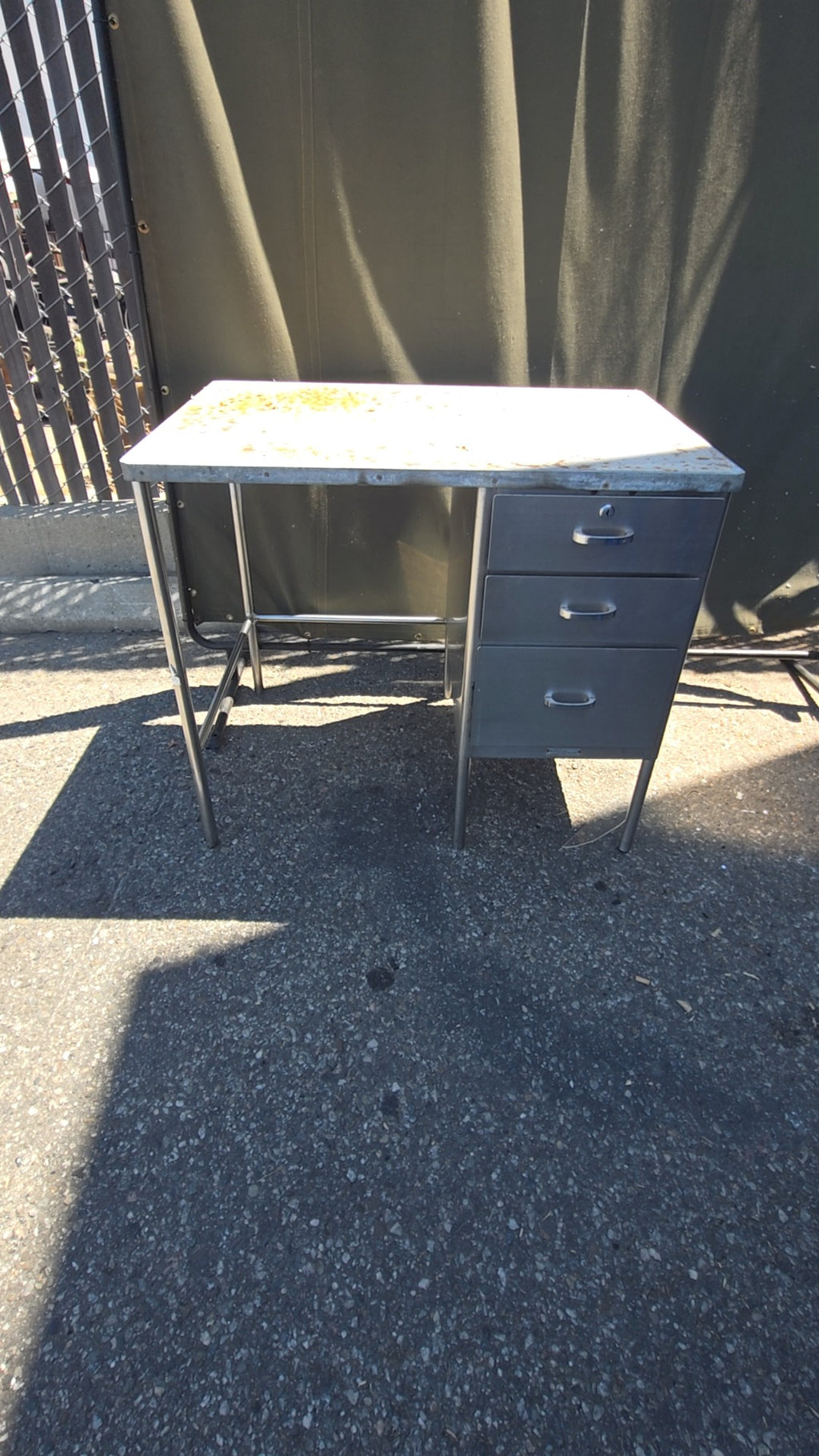METAL-WORKDESK-3D Work Table, Industrial 3 Drawers