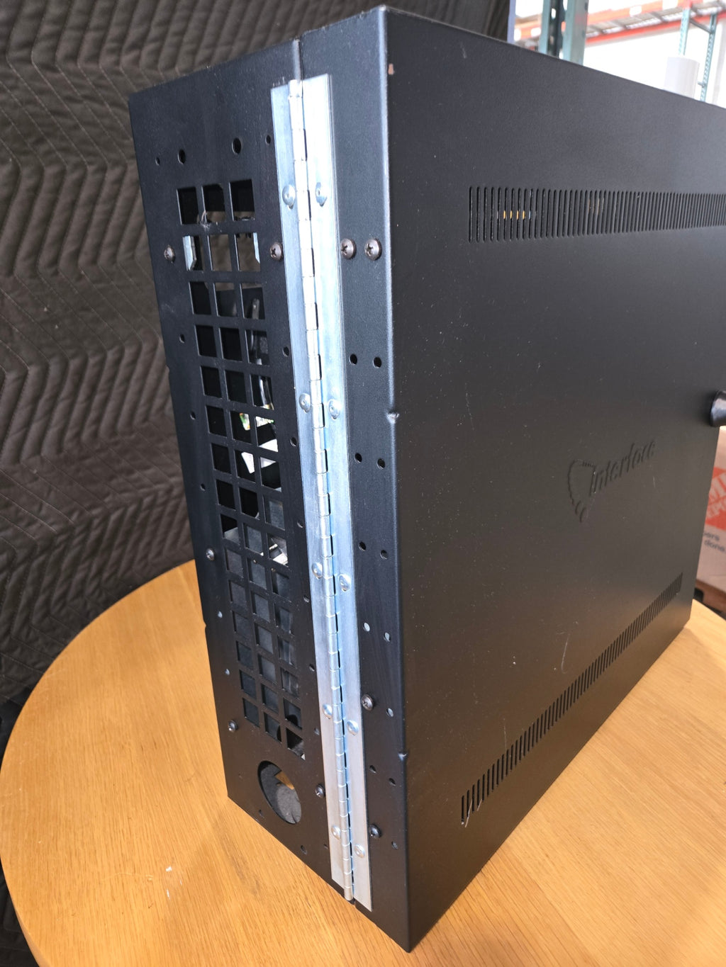 Interface Black, Rectangular Metal Electronic Equipment Enclosure Or Rack-mount Chassis Featuring Ventilation Slots