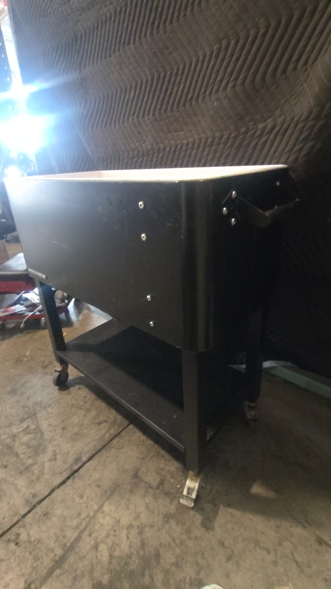 Permasteel Portable Ice Chest Series Ice Chest, Mobile On Cart With Drain