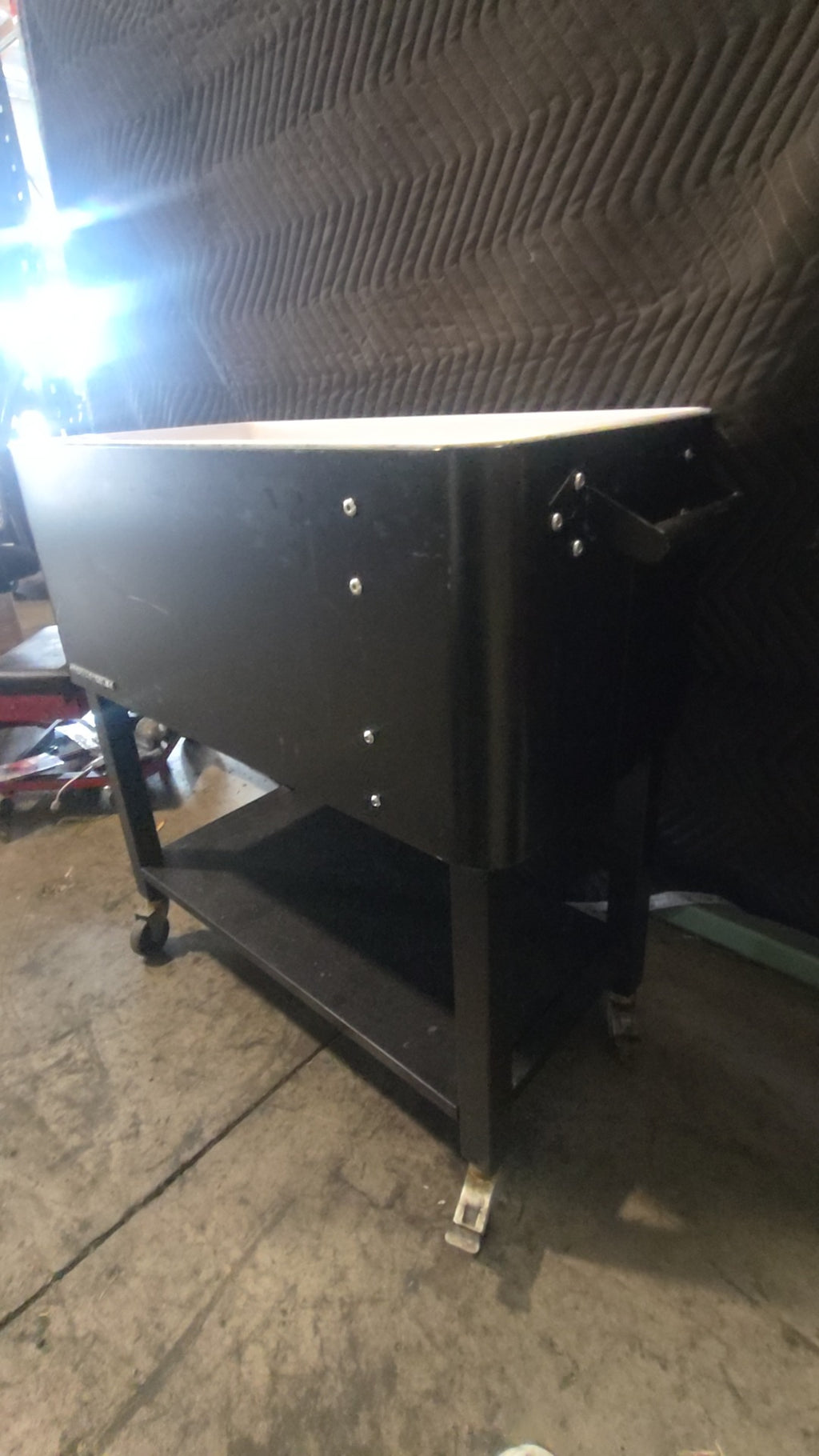 Permasteel Portable Ice Chest Series Ice Chest, Mobile On Cart With Drain
