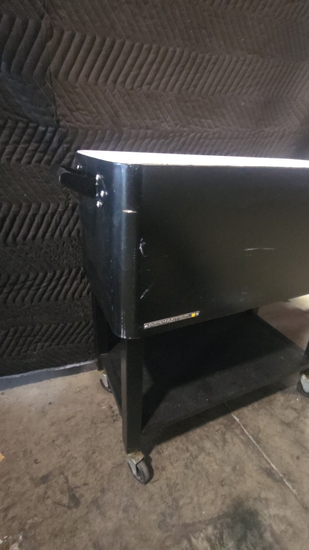 Permasteel Portable Ice Chest Series Ice Chest, Mobile On Cart With Drain