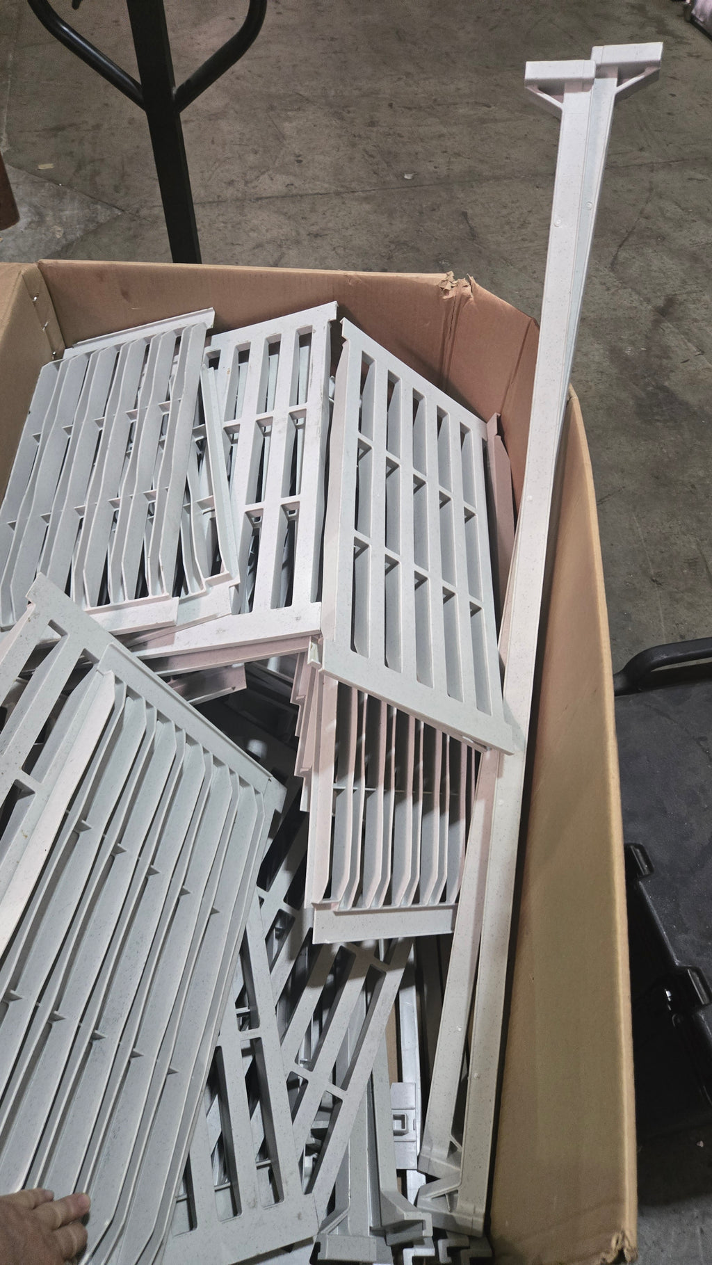 Modular Shelving Kit Shelving Components, Plastic Utility Multiple Grated Sections And Support Posts