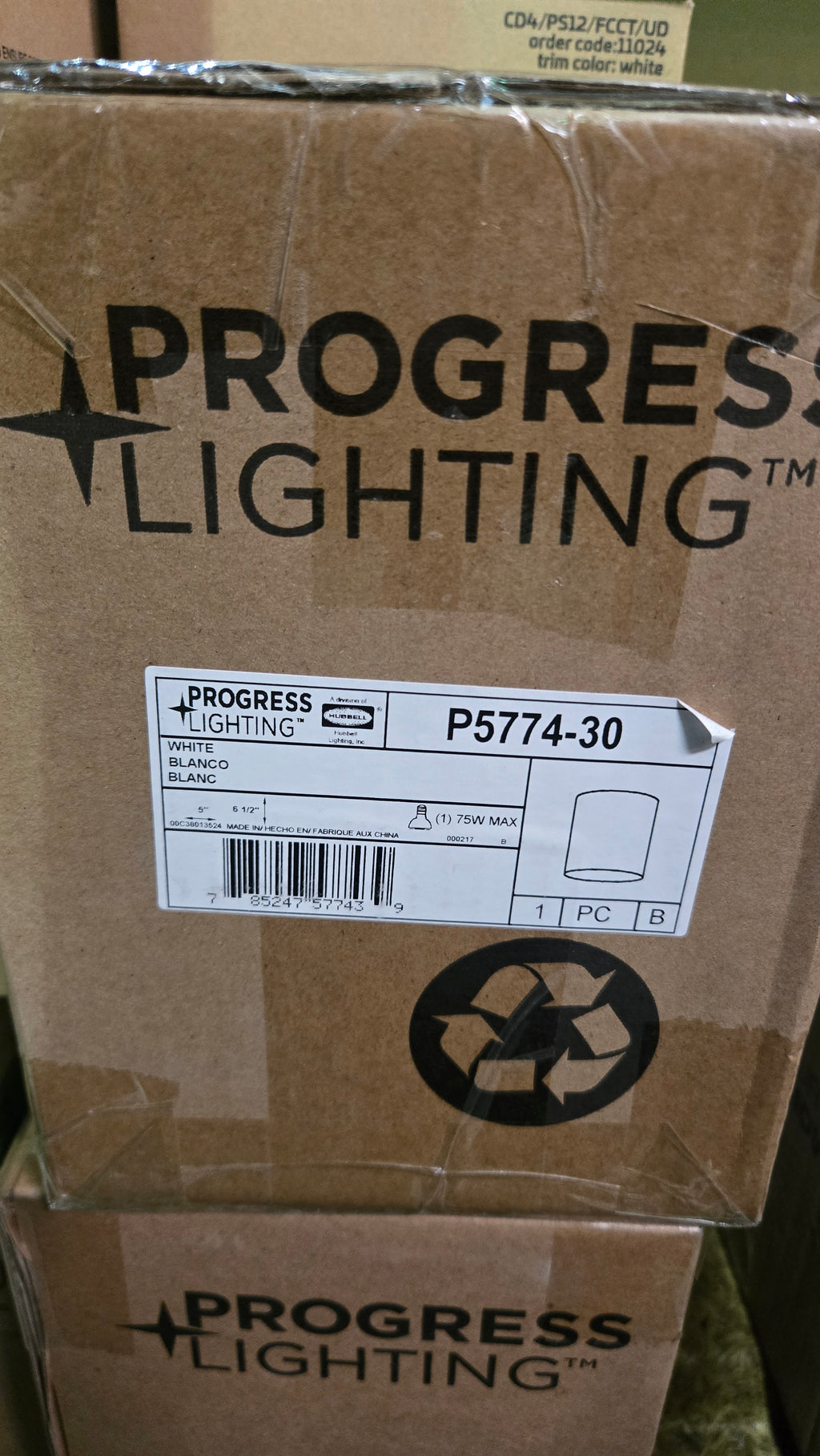 PROGRESS LIGHTING P5774-30 Recessed Lighting Trim, White 5.5 Inch Height 75W Max