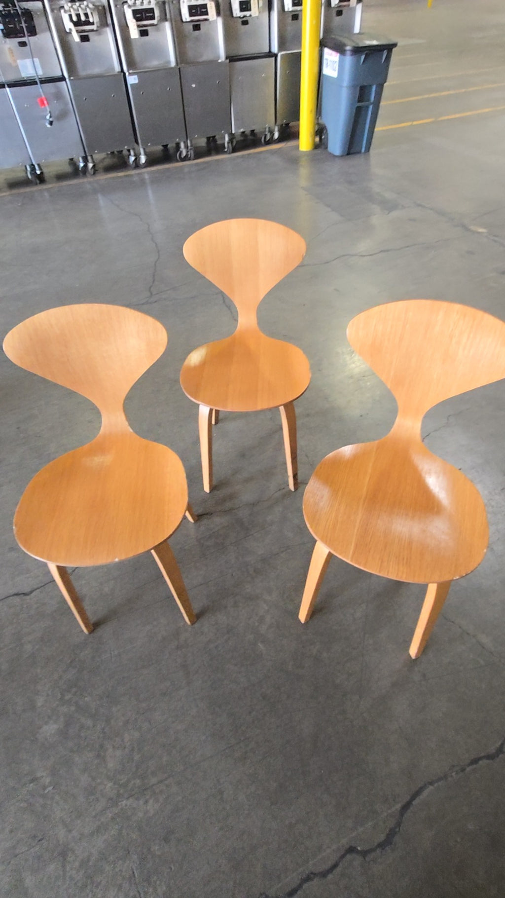 Retro Wooden Chair, Dining Side Plywood Construction Wooden Legs