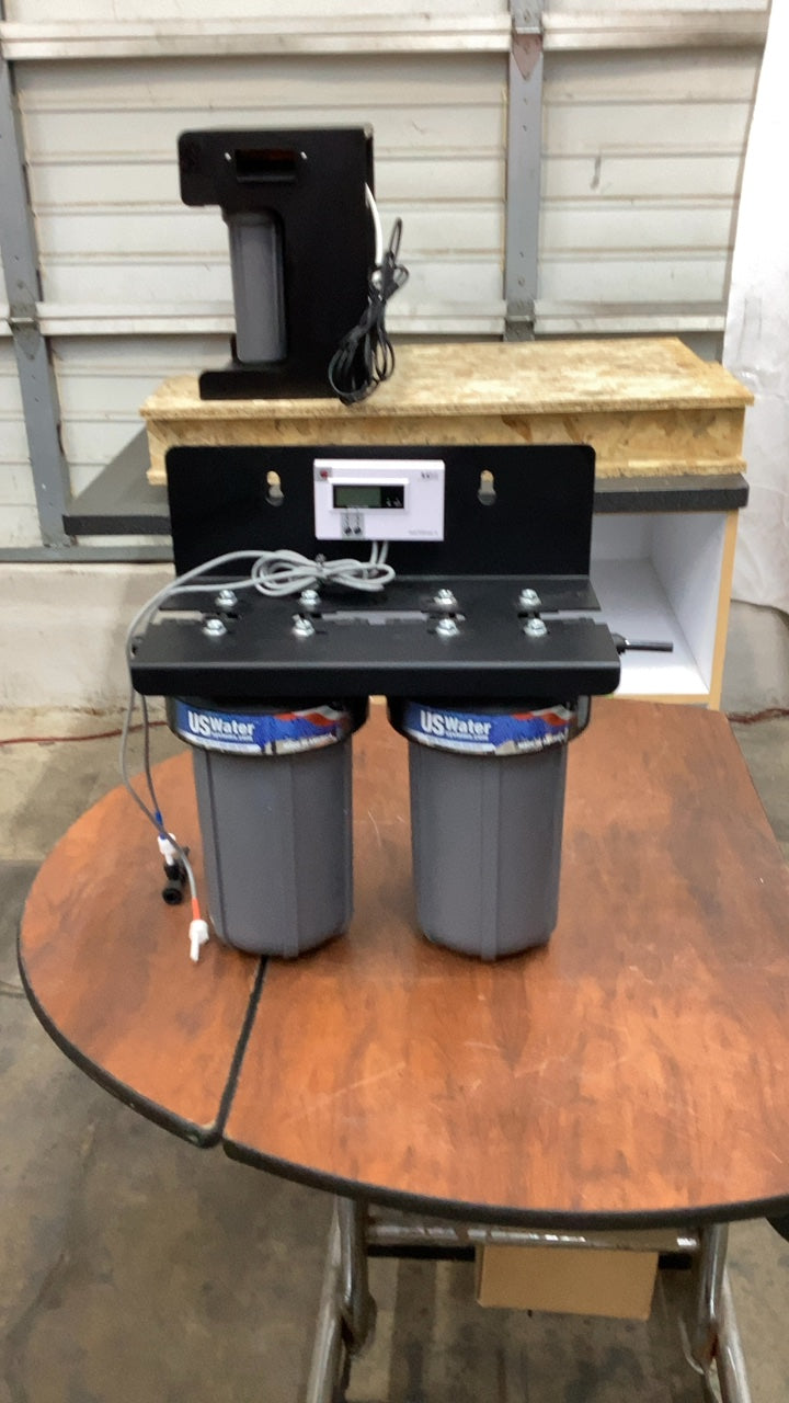 US Water NX-1 Reverse Osmosis Water Filtration System, Wall Mount Two Filter Housings Booster Pump Digital Controller