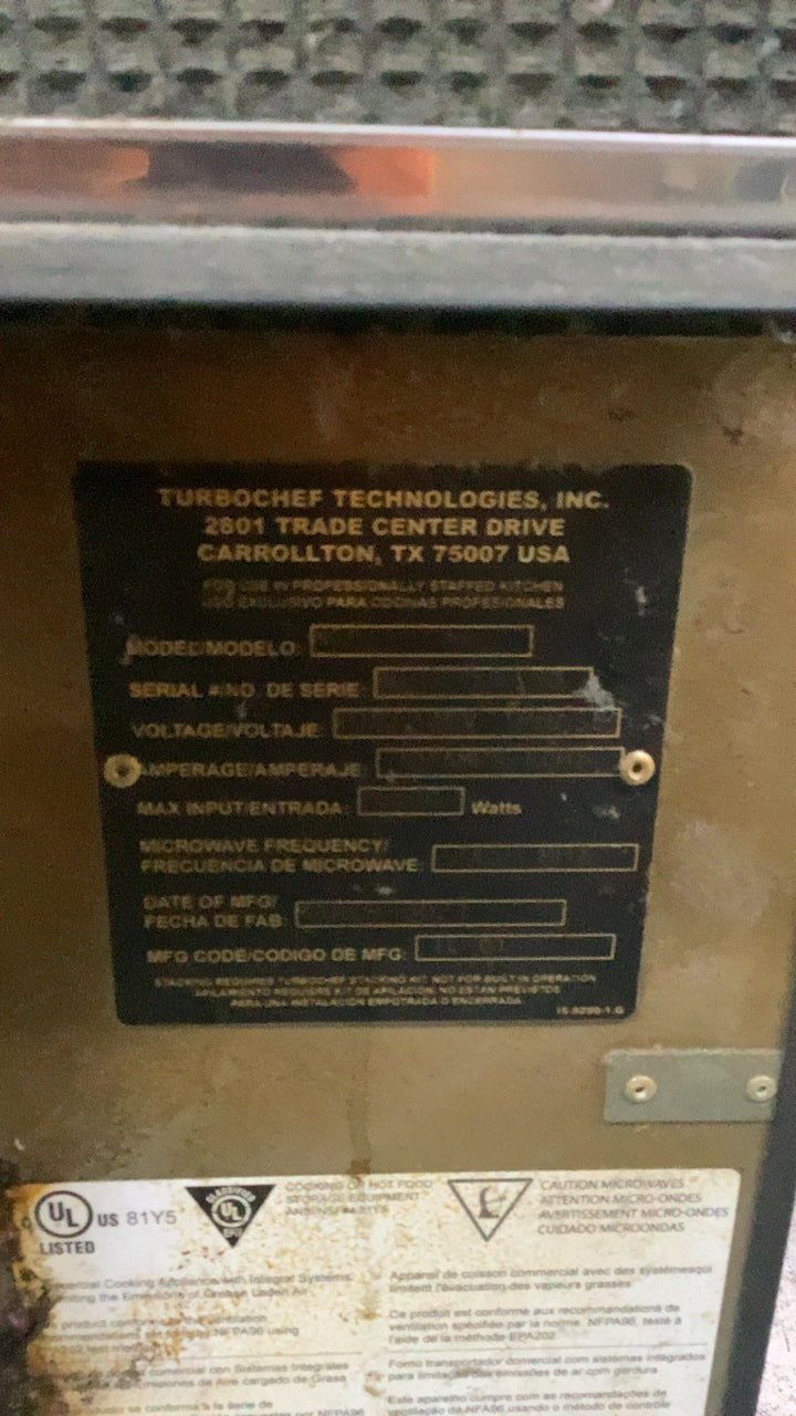 Turbochef N6O Rapid Cook Oven