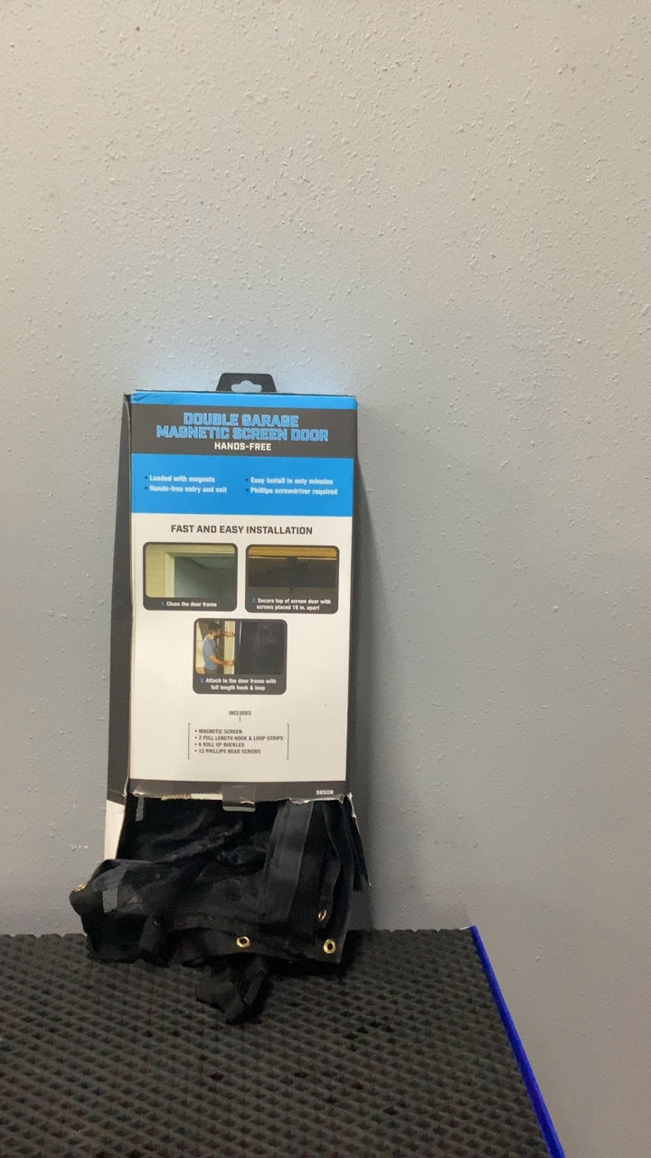 Harbor Freight ITEM 58509 Double Garage Magnetic Screen Door, Hands-Free Heavy Duty Mesh Material Easy To Install