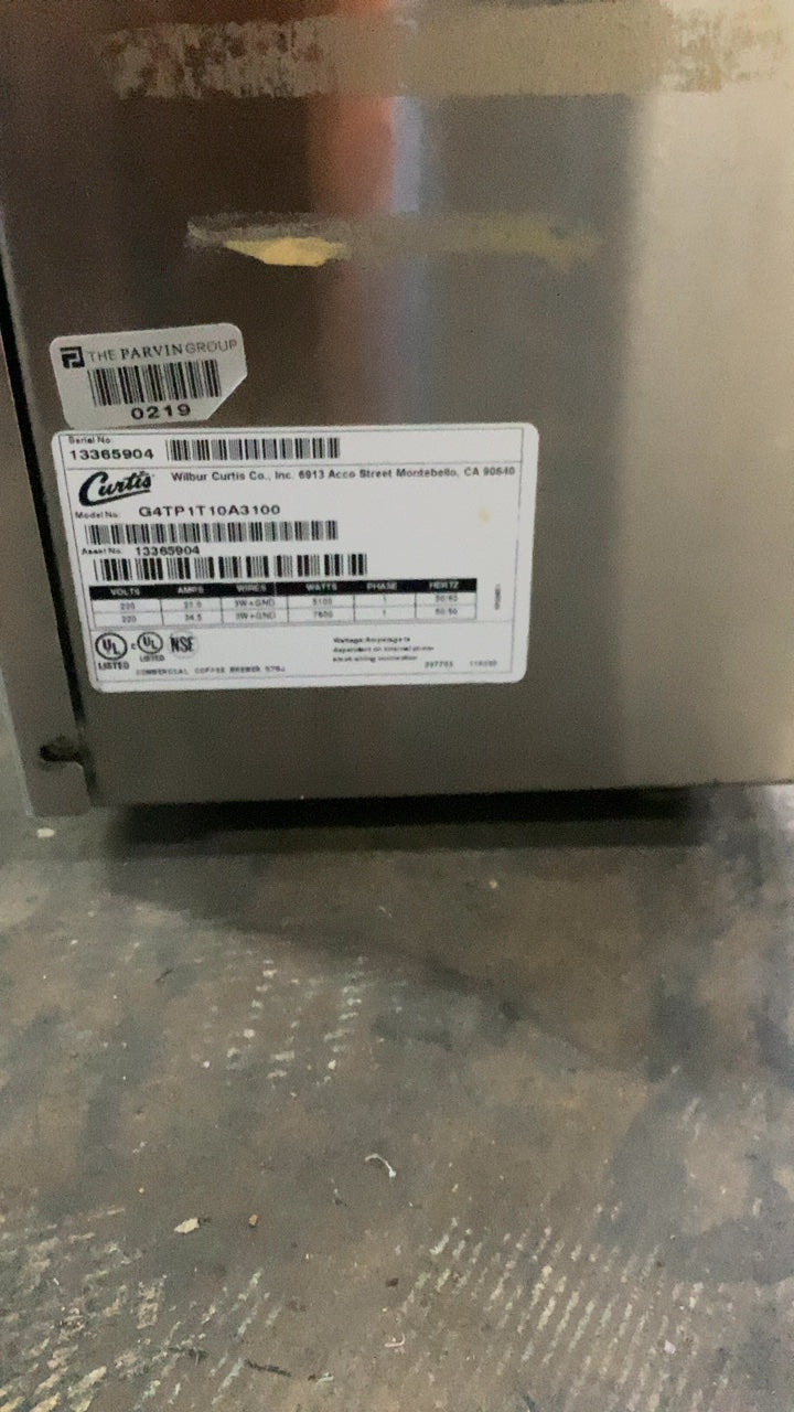 Wilbur Curtis G4TP1T10A3100 Commercial Coffee Brewer, Single Station Stainless Steel, Digital Control