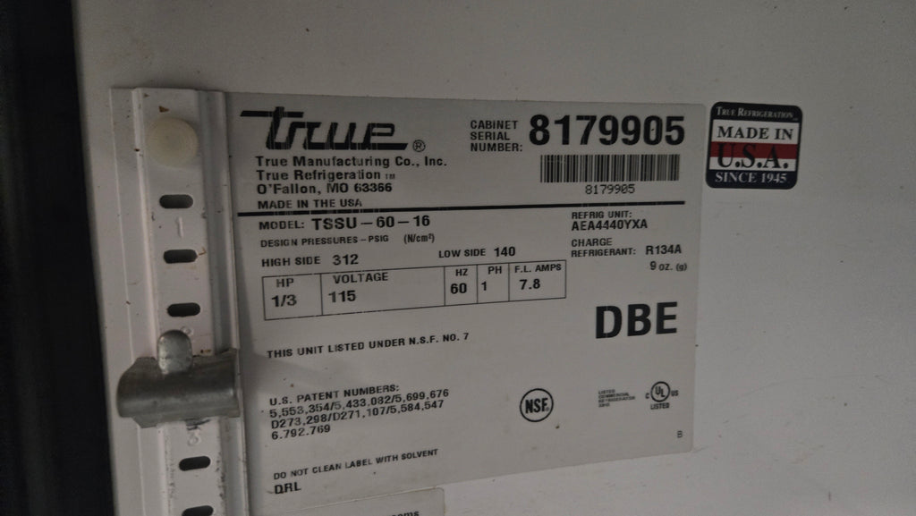 True TSSU-60-16-HC Refrigerated Prep Table, Sandwich/Salad 2-Door Stainless Steel R290 Refrigerant