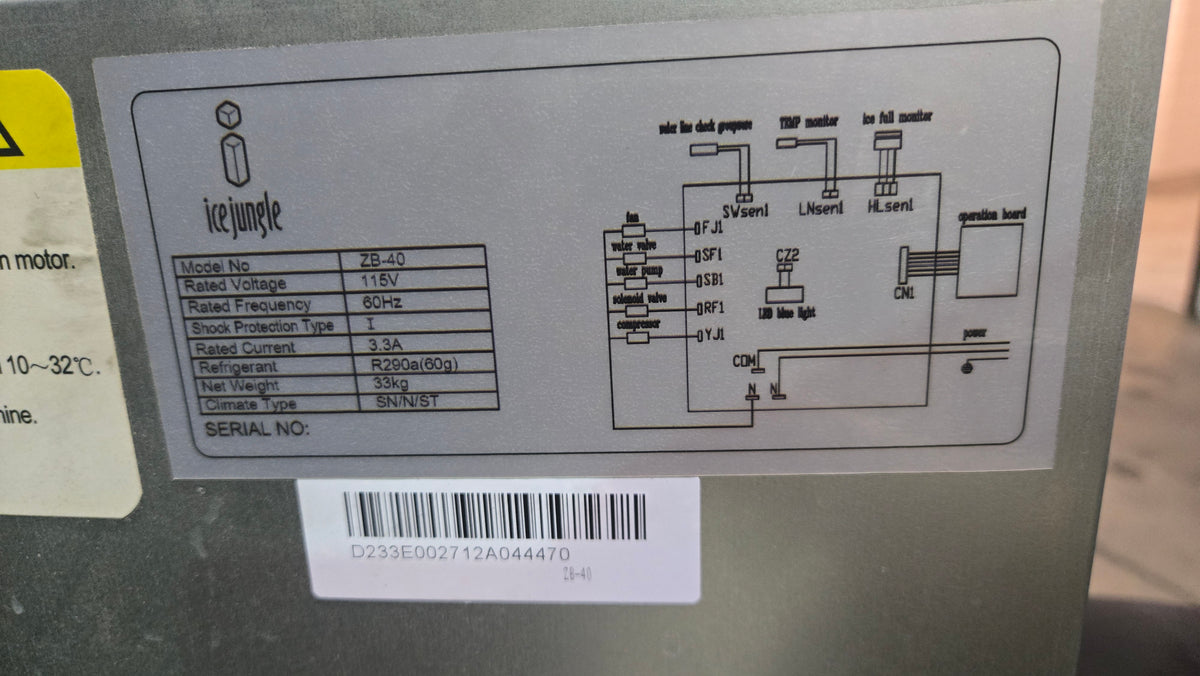 icejungle ZB-40 Ice Machine, Countertop Digital Control Panel Square Ice