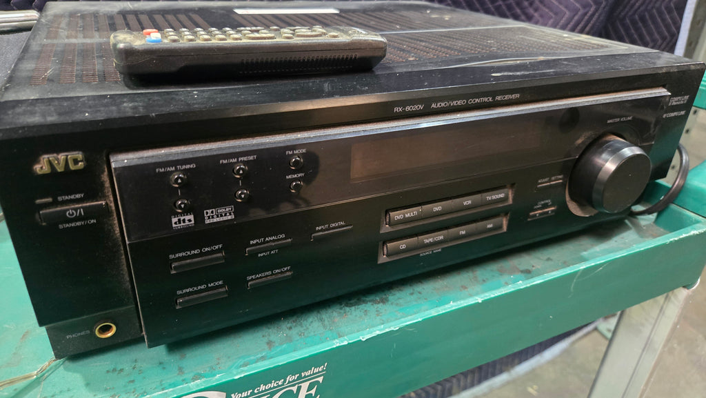JVC RX-6020VBK Stereo Receiver, Audio/Video Includes Remote 5 Satellite Speakers