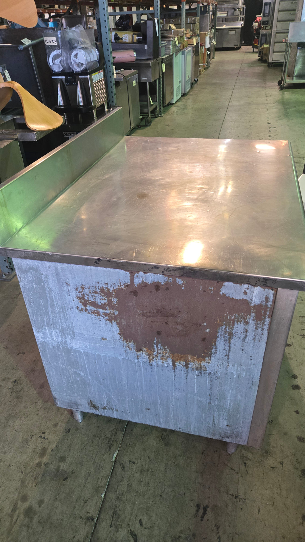 CWT-BS-2S Work Table, Stainless Steel Two Undershelves, Backsplash