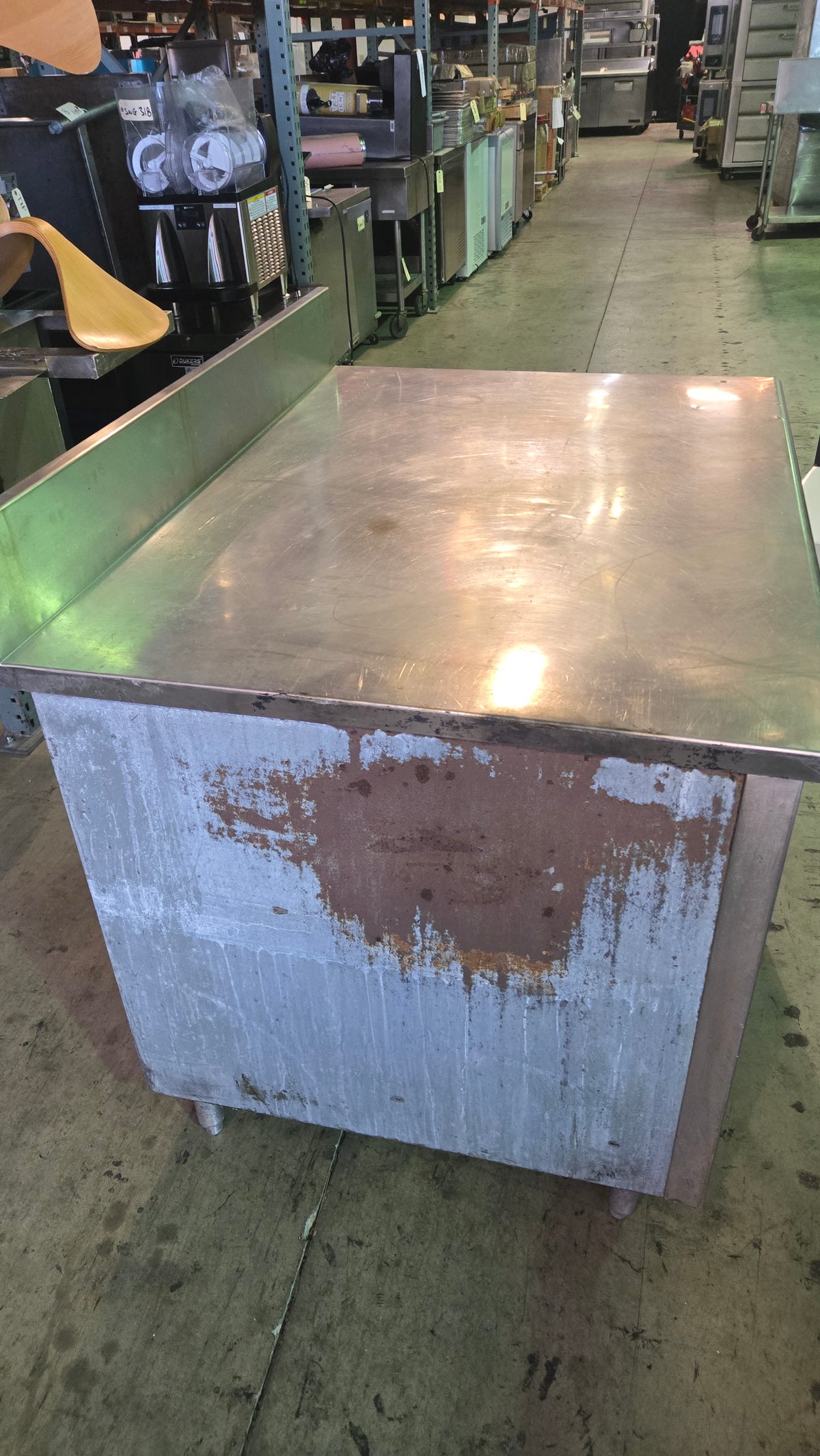 CWT-BS-2S Work Table, Stainless Steel Two Undershelves, Backsplash