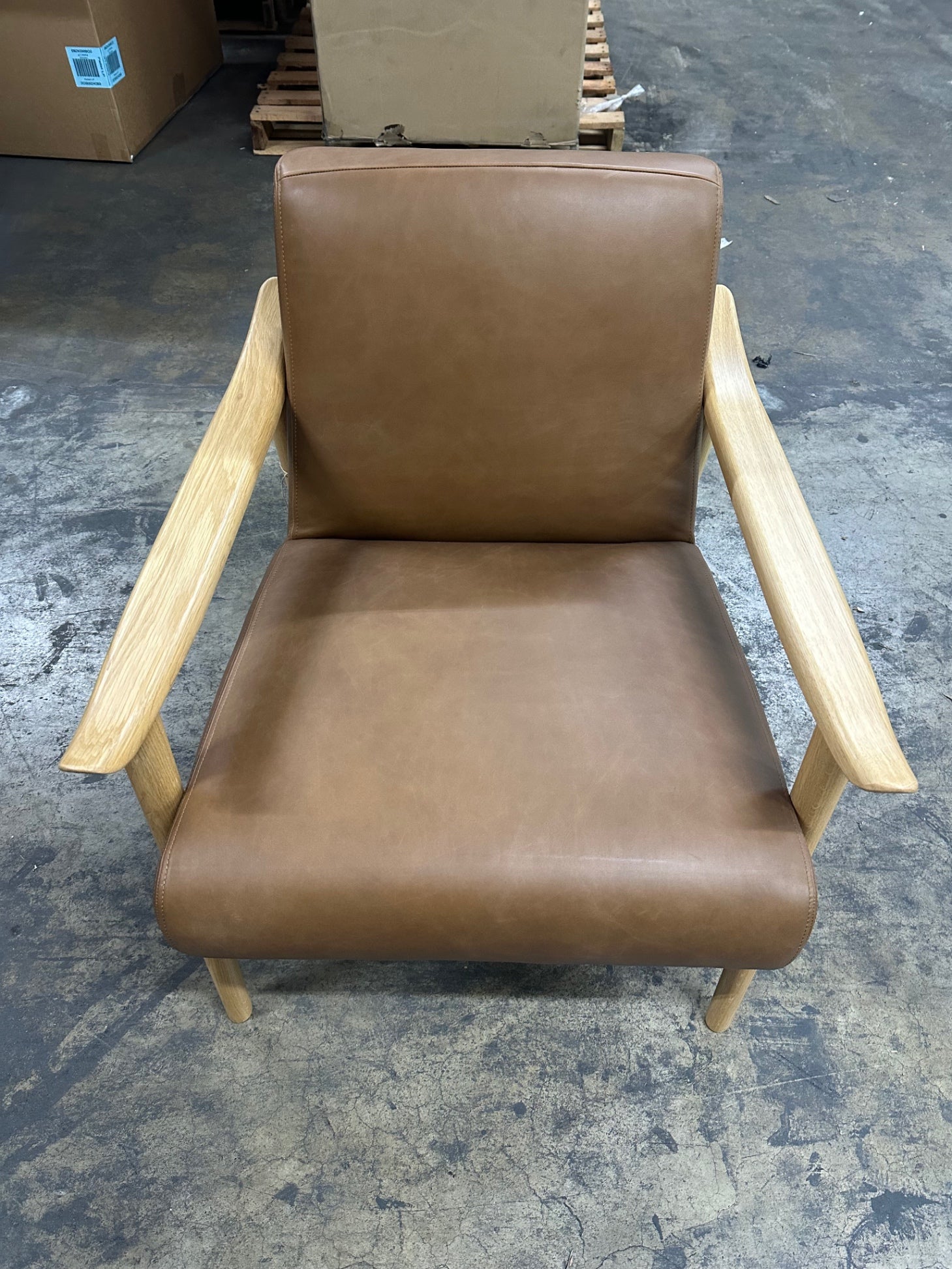 Midcentury Show Wood Chair - Oak W/ Saddle Leather