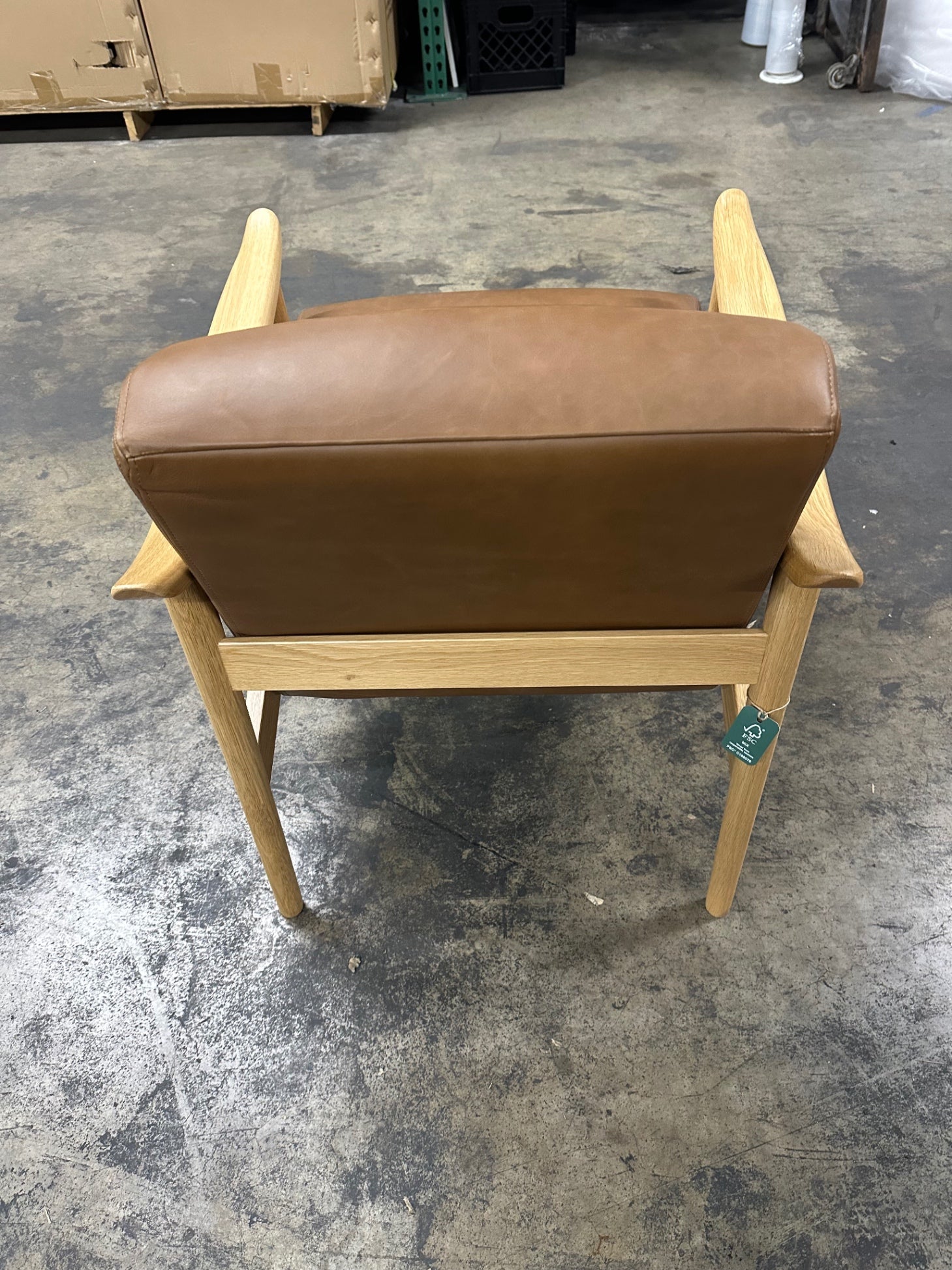 Midcentury Show Wood Chair - Oak W/ Saddle Leather