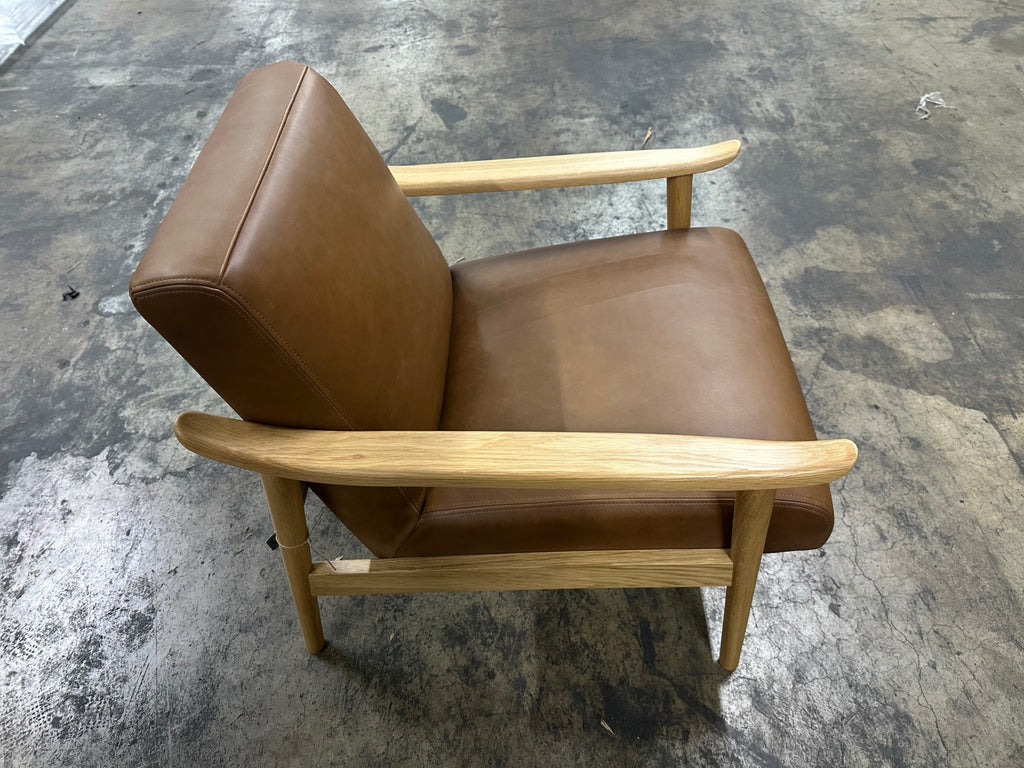 Midcentury Show Wood Chair - Oak W/ Saddle Leather