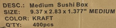 Kraft CWSUSHIM Sushi Box With Window