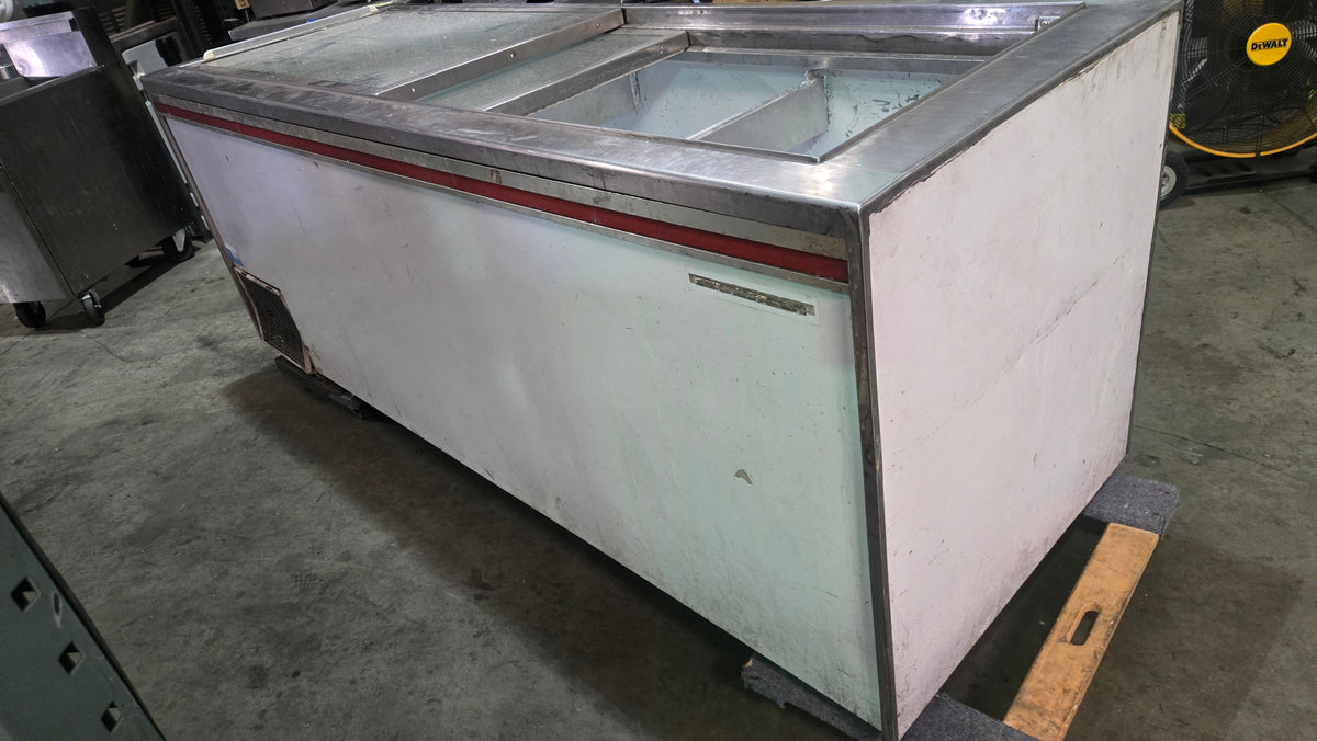 Commercial SGDC Freezer Series Display Freezer, Sliding Glass Top On Wheels