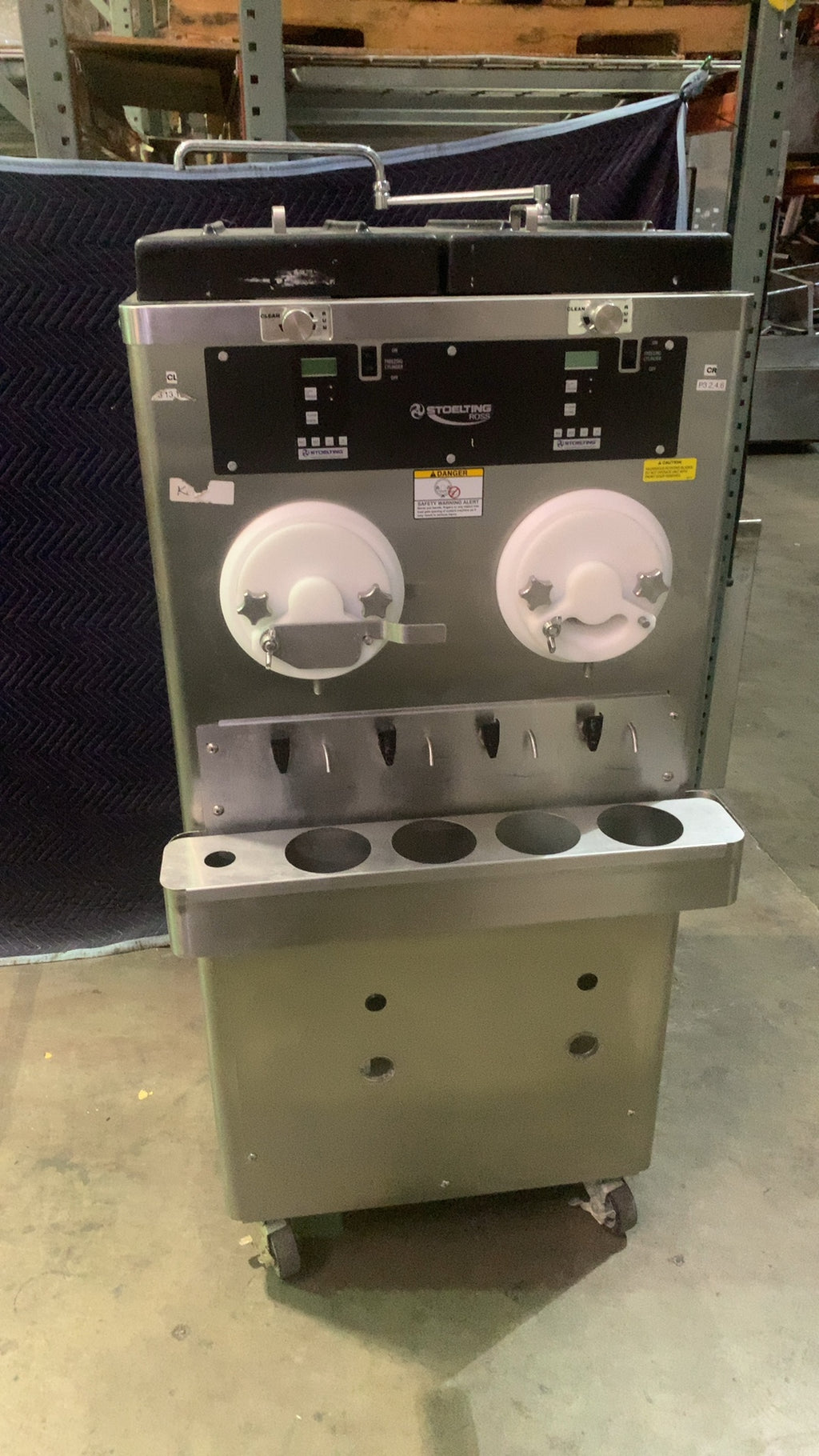 STOELTING M202-209B0SP0R Ice Cream Maker, Freestanding Dual Flavor 2 Dispensing Heads 3 Phase Power Stainless Steel Construction On Casters