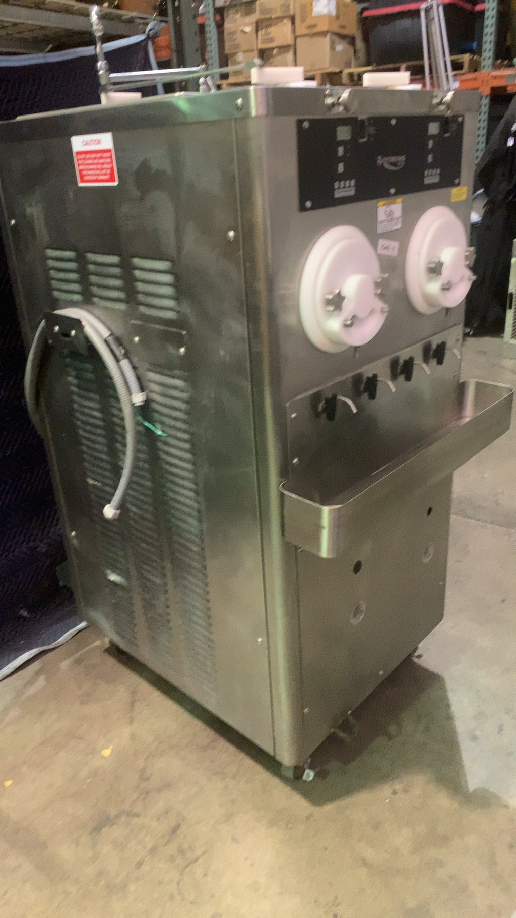 Stoelting M202-209B0SP0R Ice Cream Machine, Soft Serve, Floor Model 2 Flavor Twin Twist Dual Mix Hoppers Stainless Steel Two Rinse Sinks