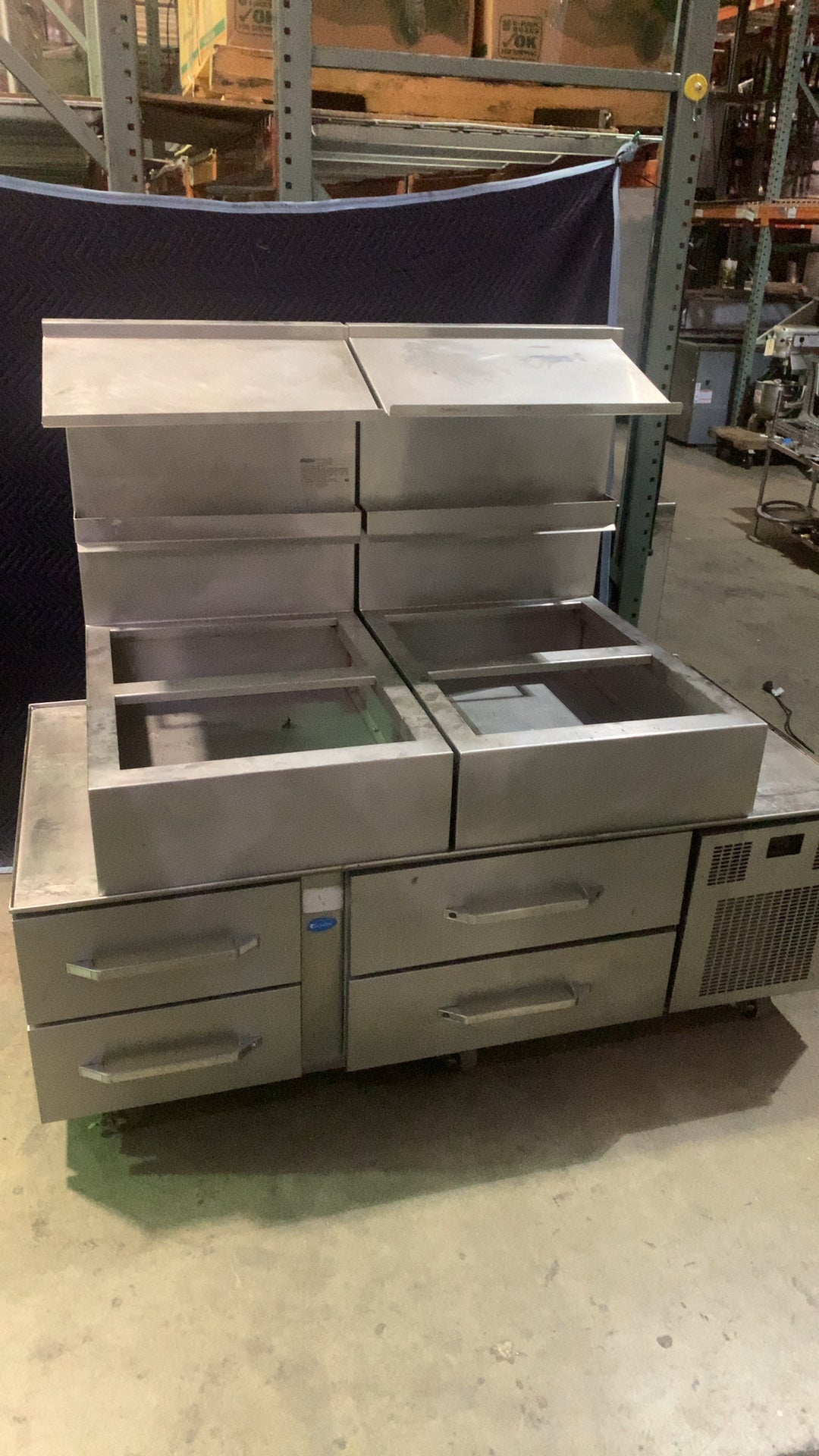 Randell 060-149 Refrigerated Undercounter Refrigerated, Sandwich/Salad, Cold Pan 2-Well 5-Drawer Stainless Steel W Custom Top