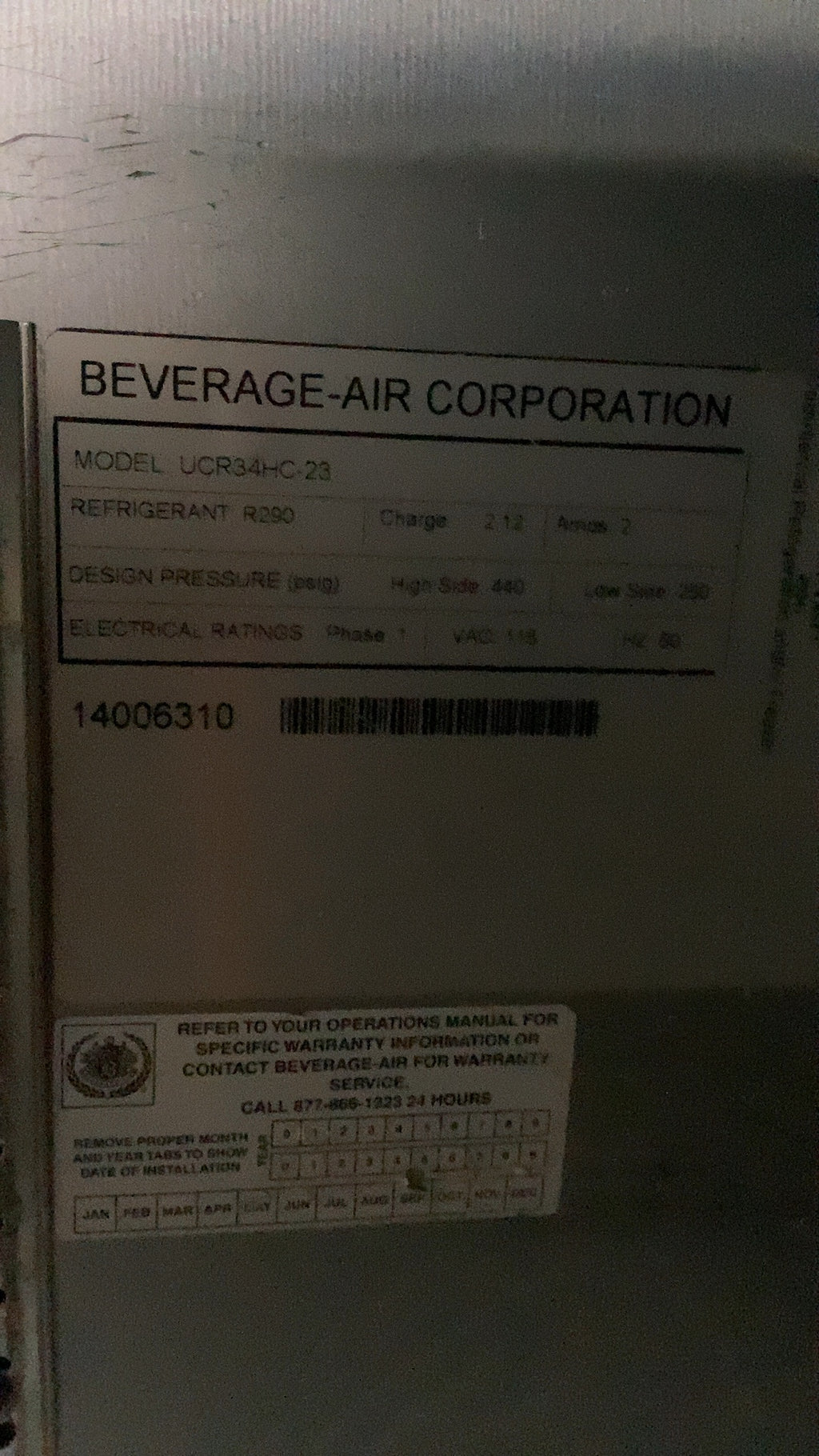 BEVERAGE-AIR UCR34HC-23 Undercounter 2 Door Refrigerator