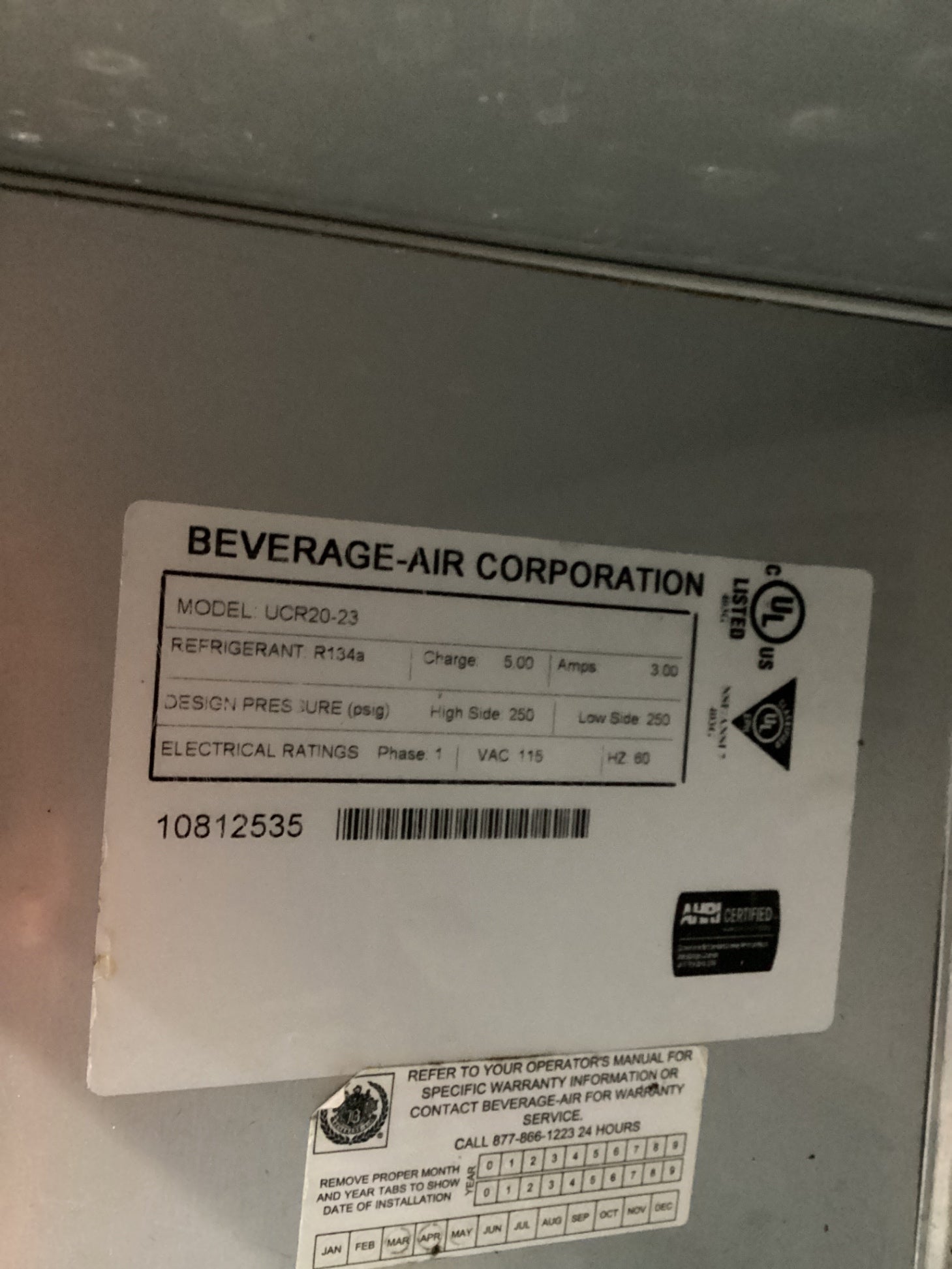 Beverage -air UCR20-23 Undercounter Refrigerator