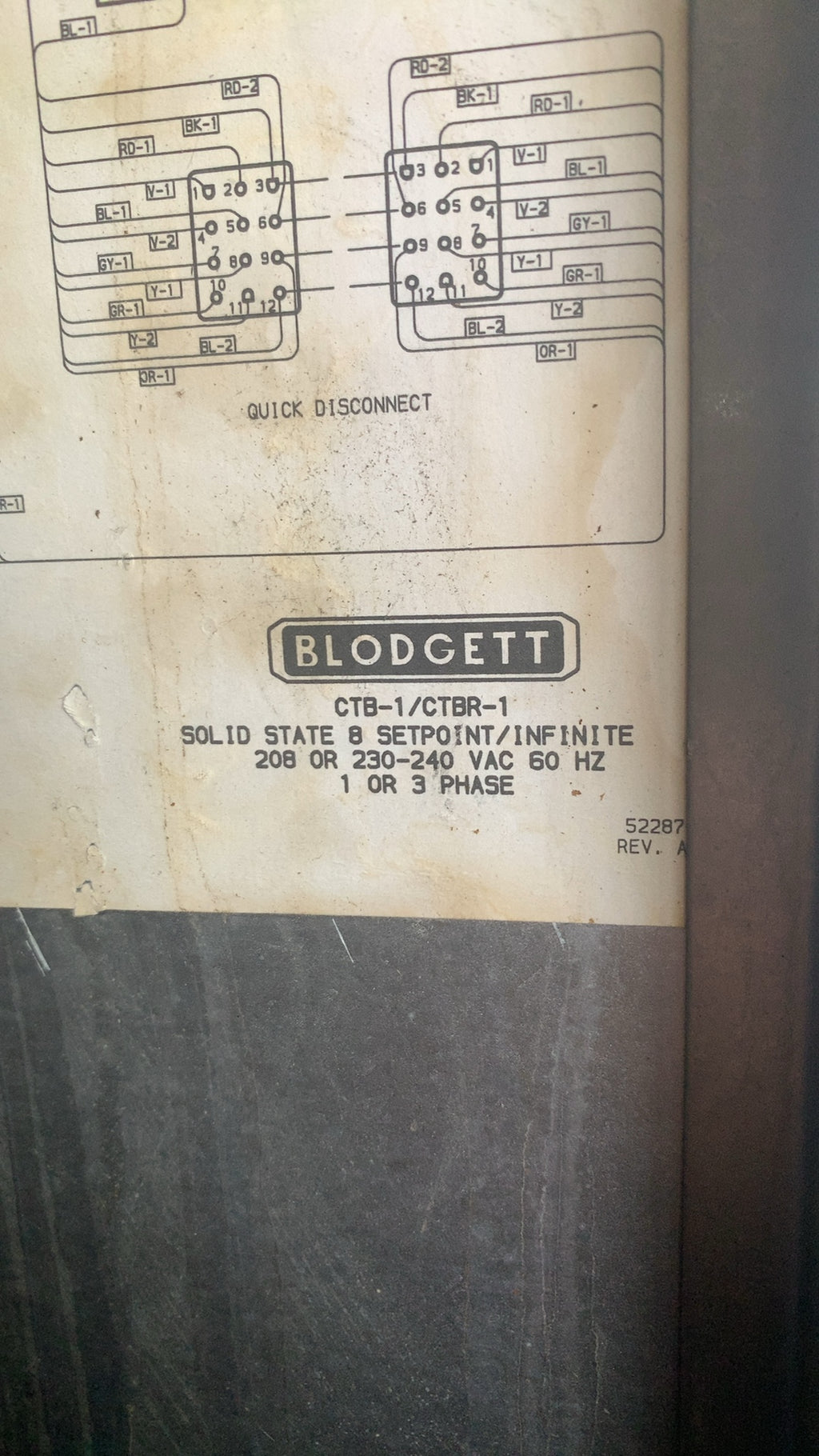 BLODGETT CTB-1/CTBR-1 Convection Oven, Double Deck Electric 1 or 3 Phase Solid State Controls