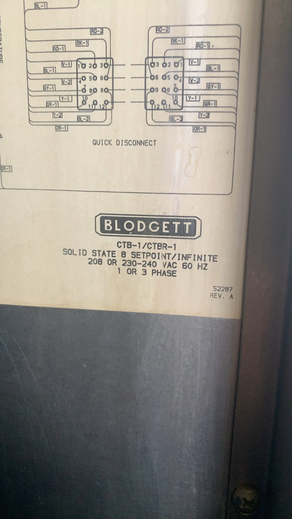 Blodgett CTB-1/CTBR-1 Convection Oven, Double Stacked Solid State 208/230-240V, 60Hz, 1 or 3 Phase