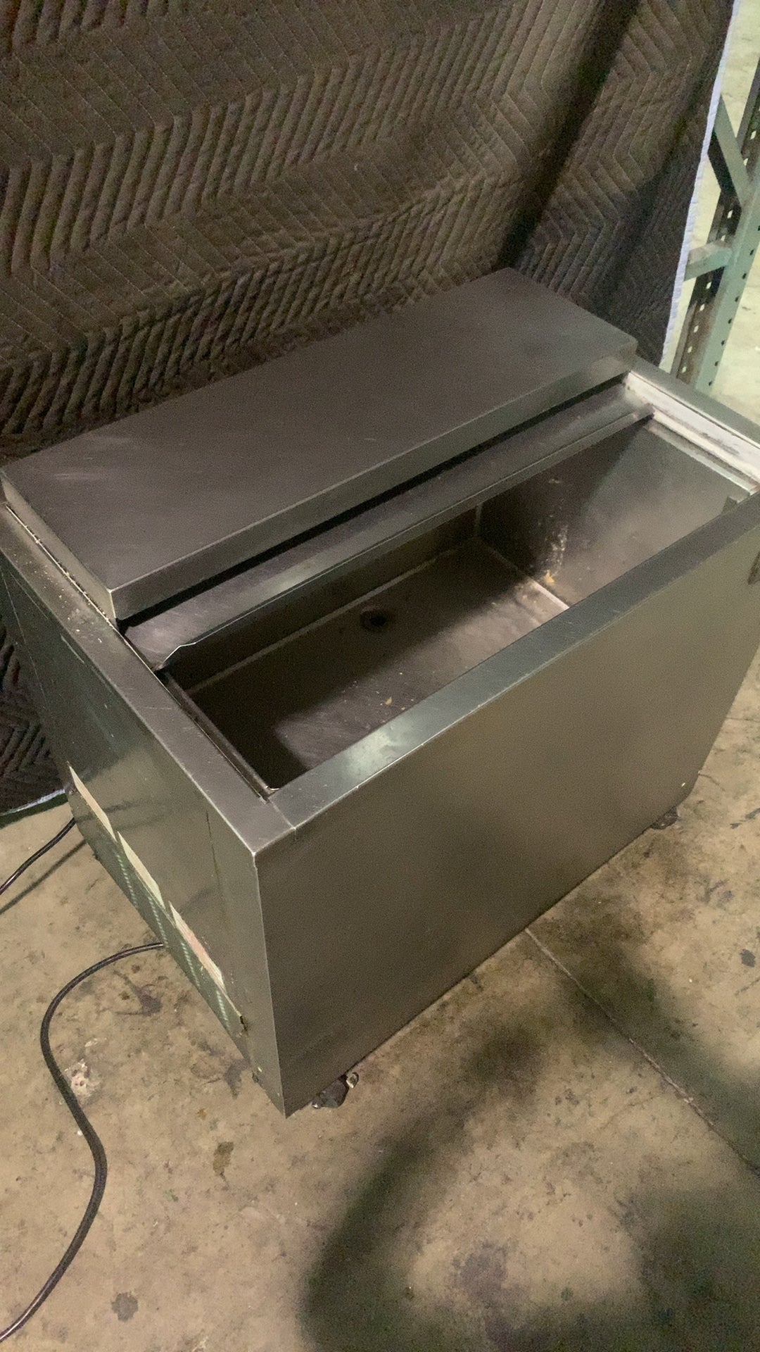 Commercial Deep Well Cooler, Top Loading Sliding Lids, Casters