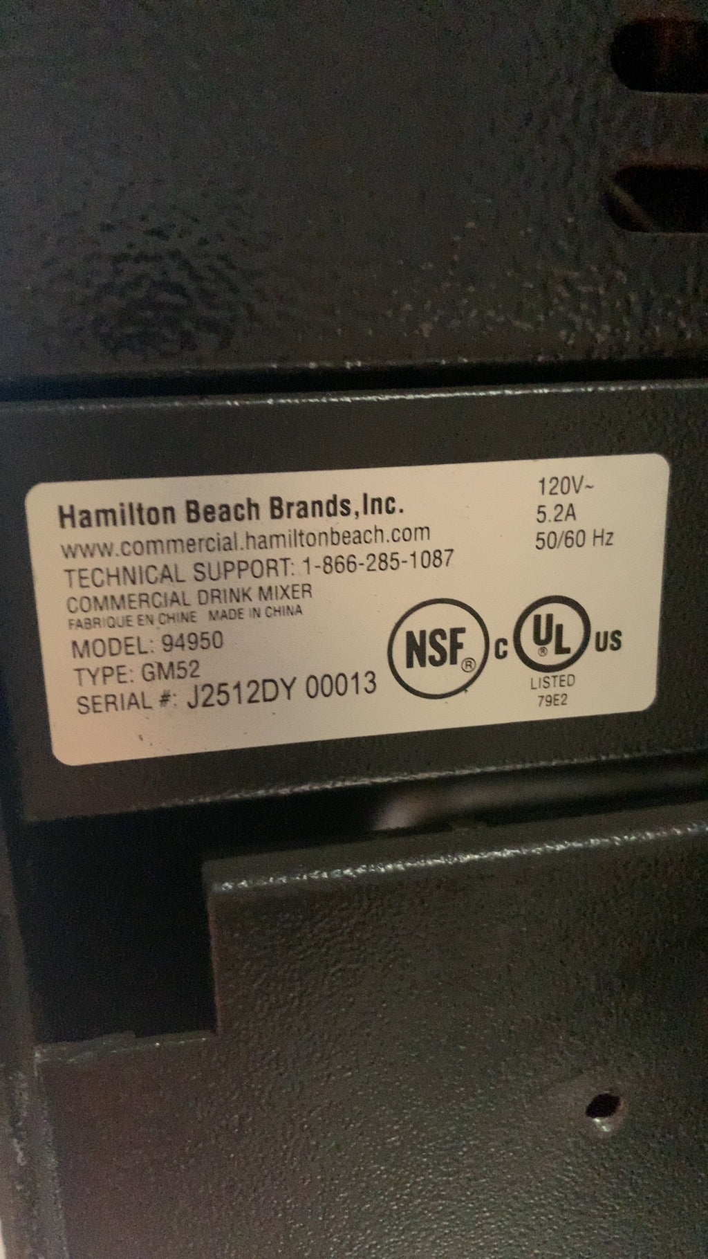 Hamilton Beach 94950 Drink Mixer, Commercial Mix'n Chill Variable Speed