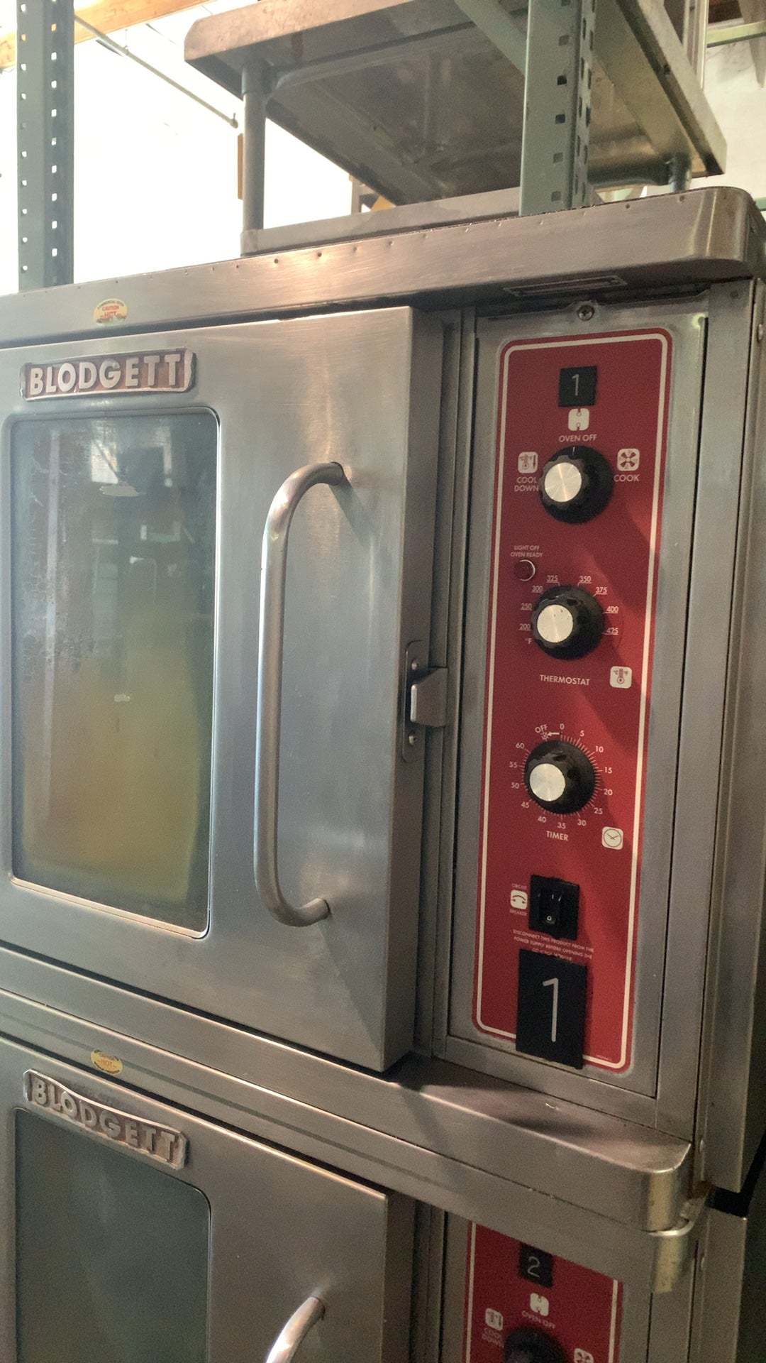 Blodgett DFG-100 Convection Oven, Double Stack 2 Glass Swing Doors